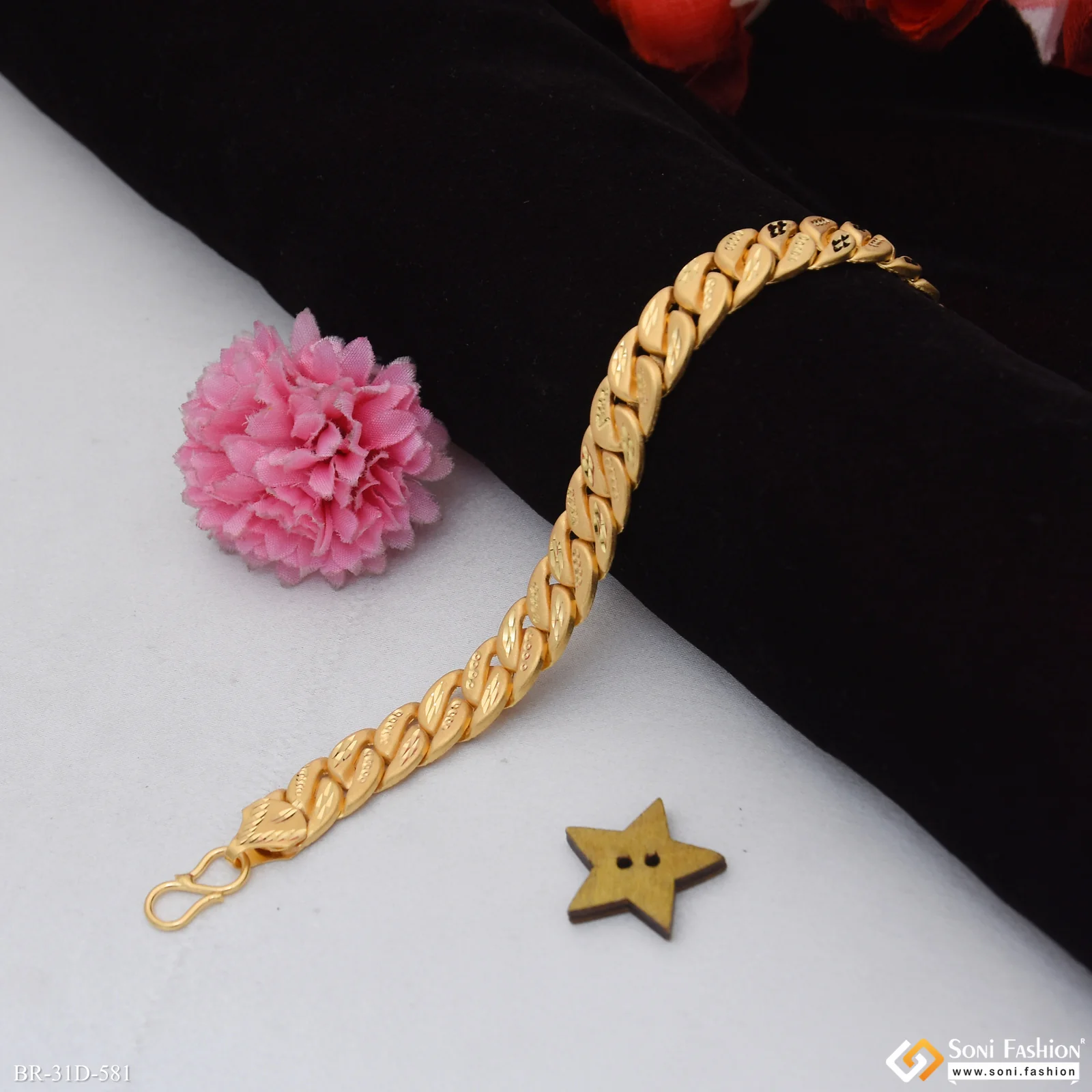 1 Gram Gold Plated Popular Design Pokal Bracelet for Men - Style D581 - Image 3