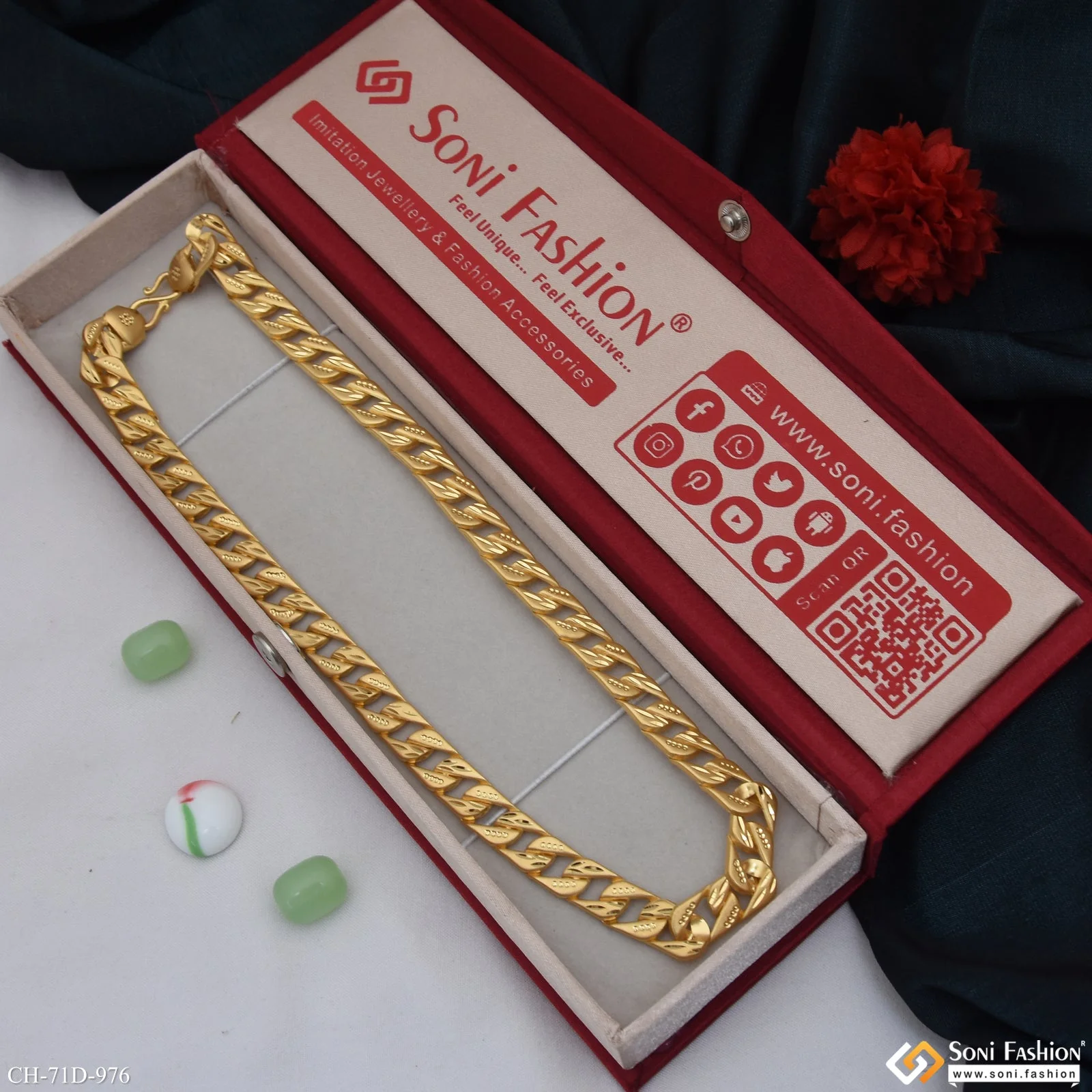 1 Gram Gold Plated Popular Design Pokal Chain for Men - Style D976 - Image 3