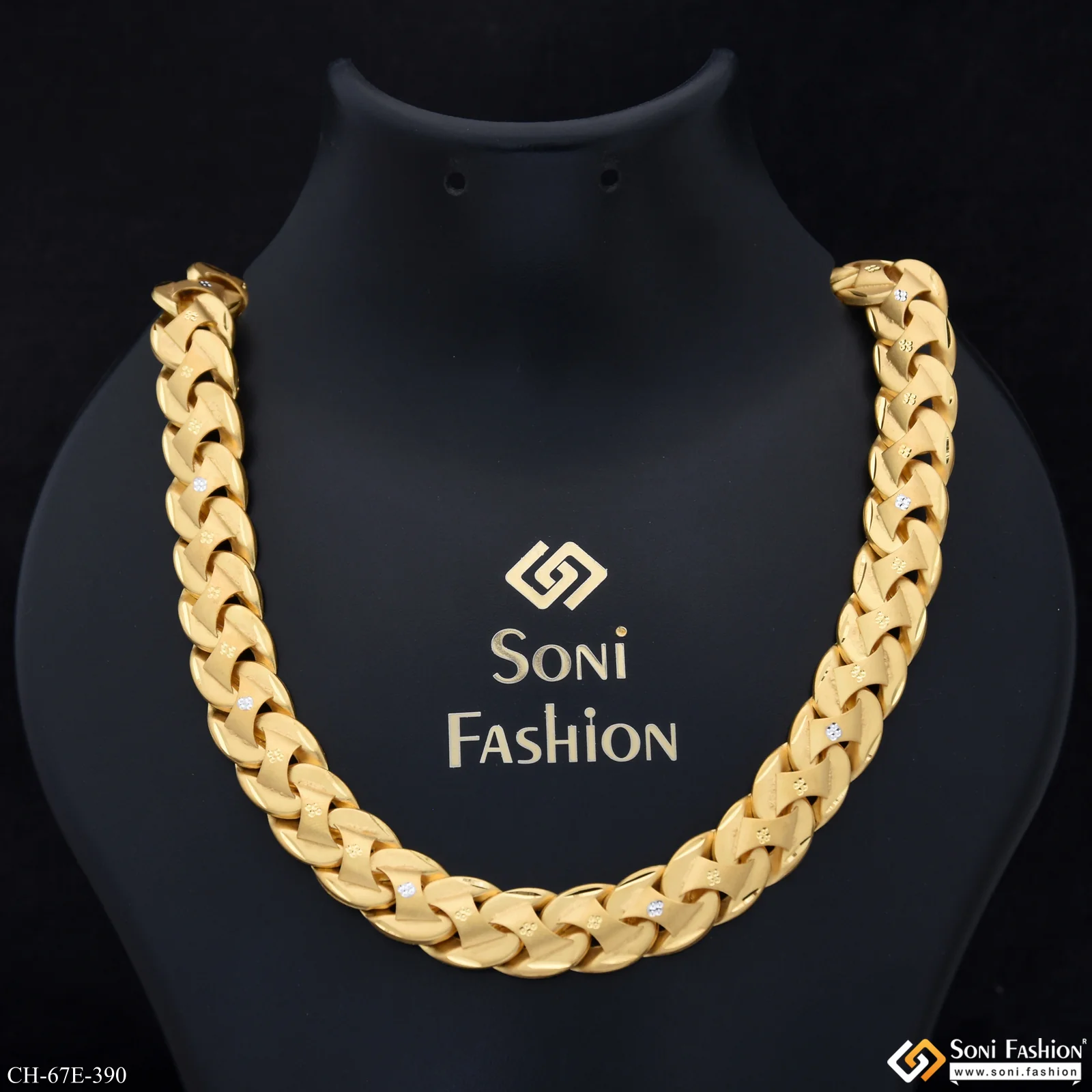 1 Gram Gold Plated Popular Design Pokal Chain for Men - Style E390