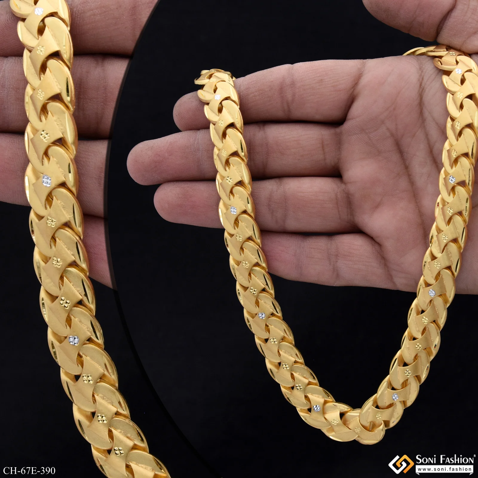 1 Gram Gold Plated Popular Design Pokal Chain for Men - Style E390 - Image 2