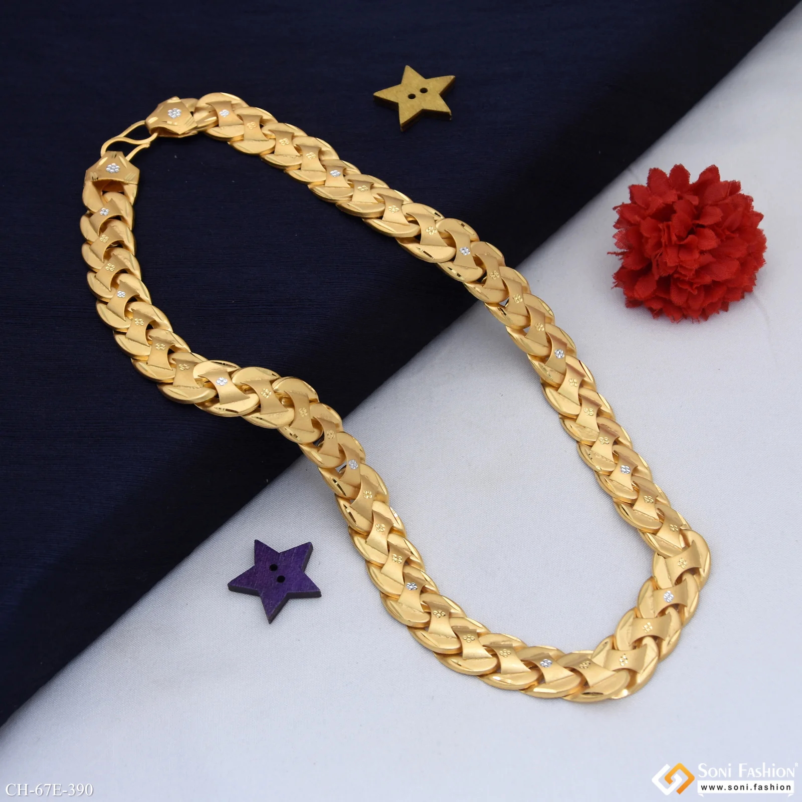 1 Gram Gold Plated Popular Design Pokal Chain for Men - Style E390 - Image 5
