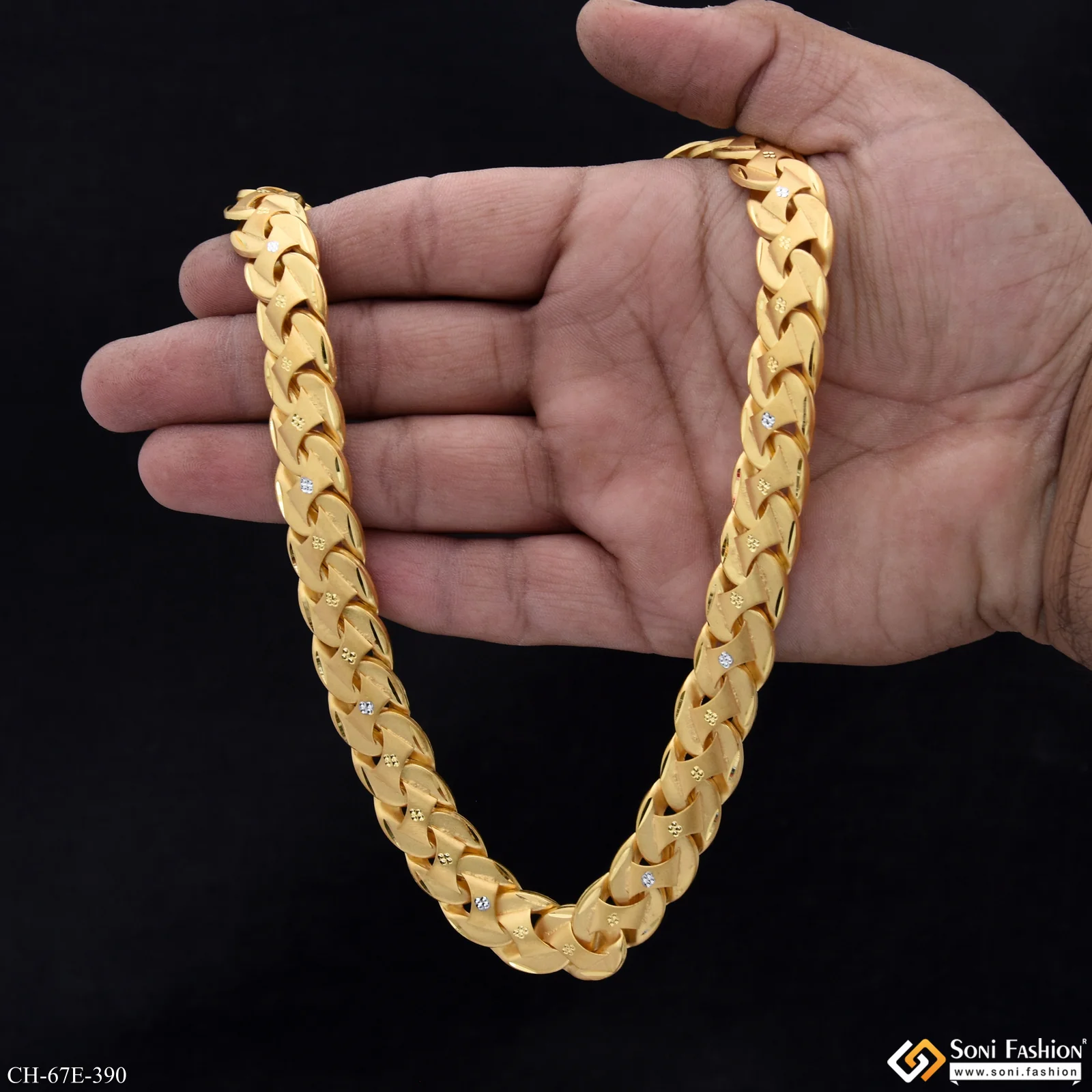 1 Gram Gold Plated Popular Design Pokal Chain for Men - Style E390 - Image 6
