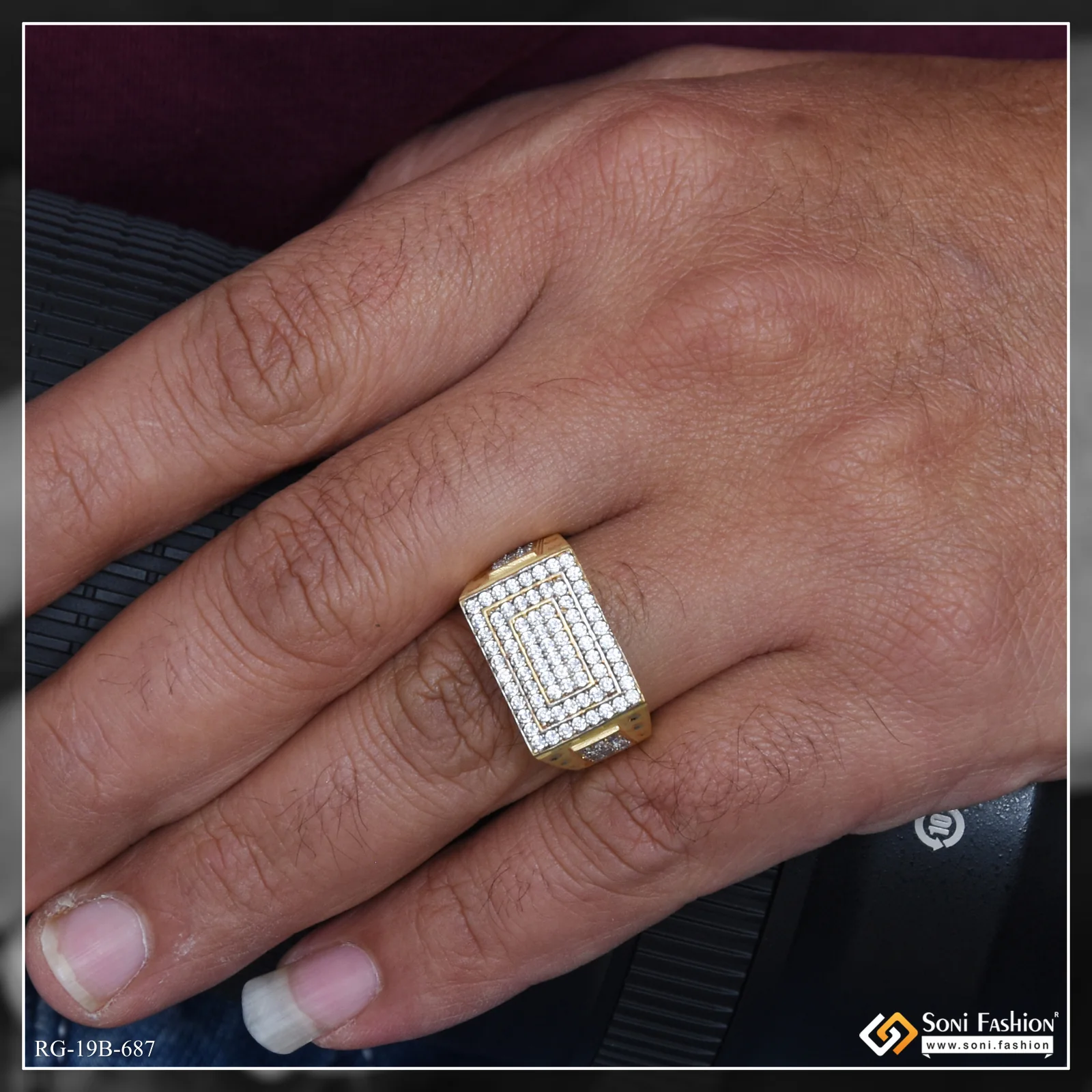 1 Gram Gold Plated Popular Design Ring for Men - Style B687 - Image 2