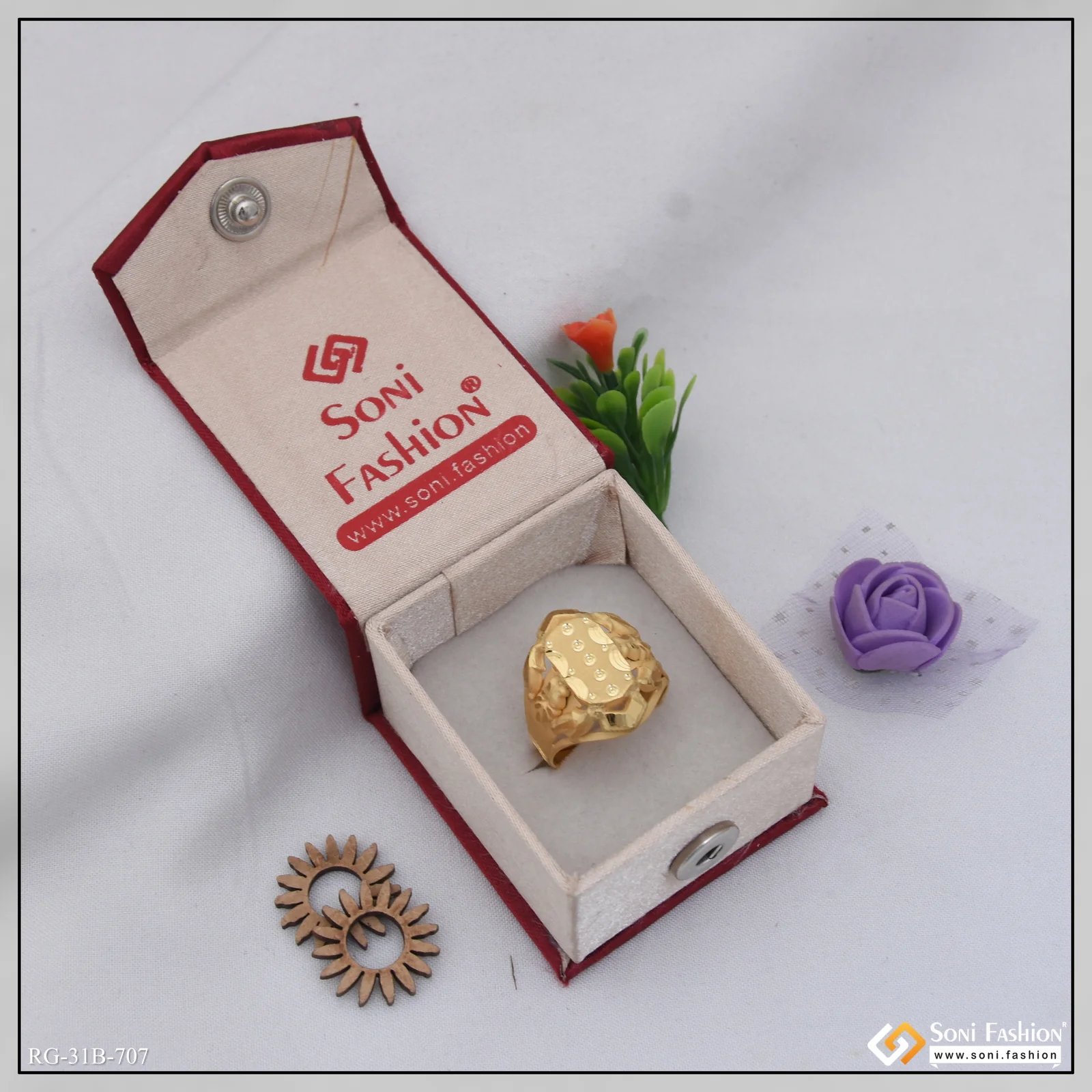 1 Gram Gold Plated Popular Design Ring for Men - Style B707 - Image 2