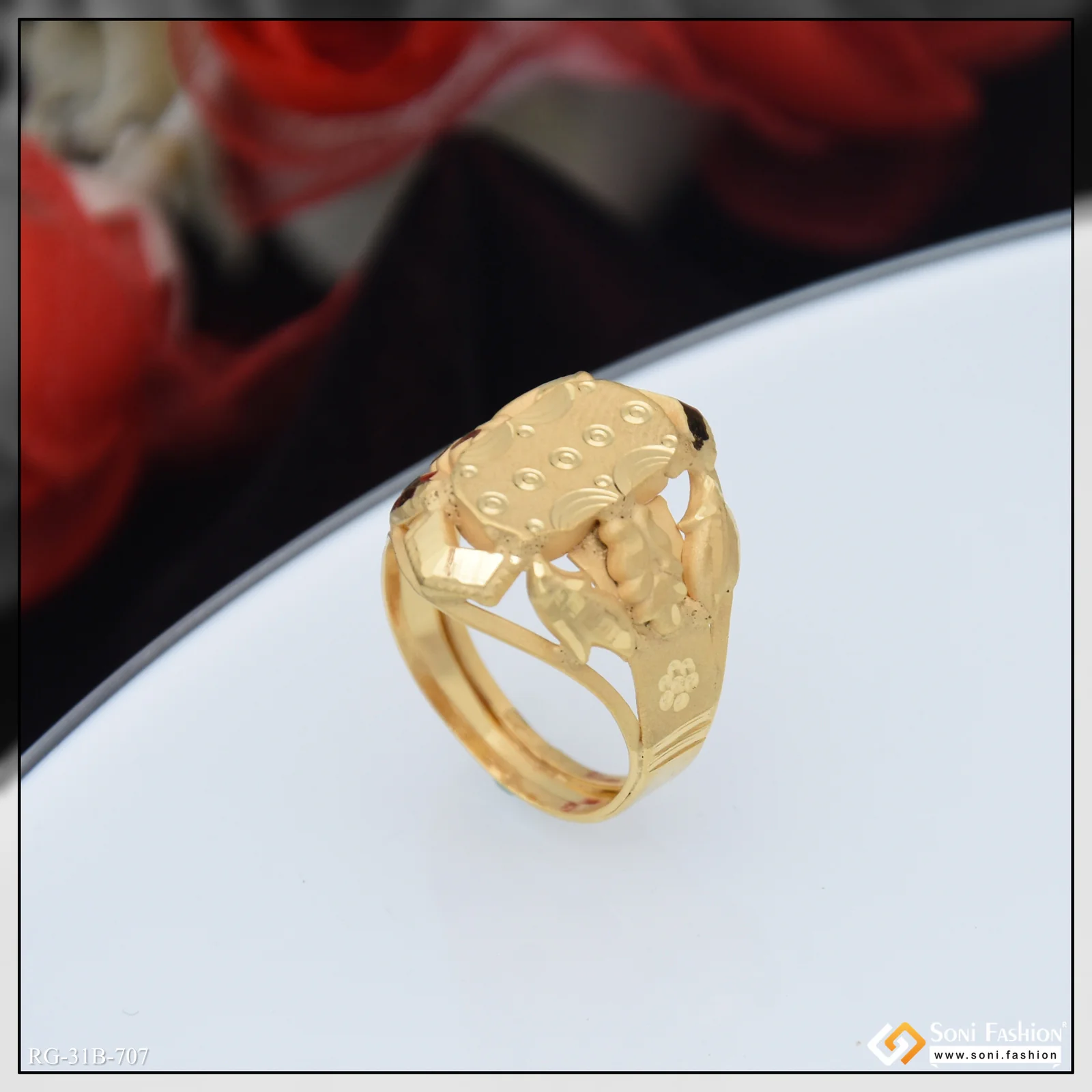 1 Gram Gold Plated Popular Design Ring for Men - Style B707 - Image 3
