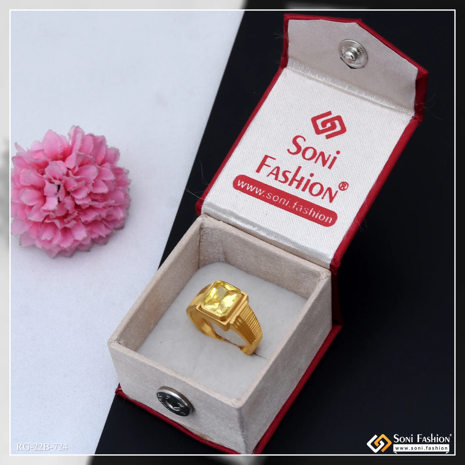 1 Gram Gold Plated Popular Design Ring for Men - Style B724 - Image 2