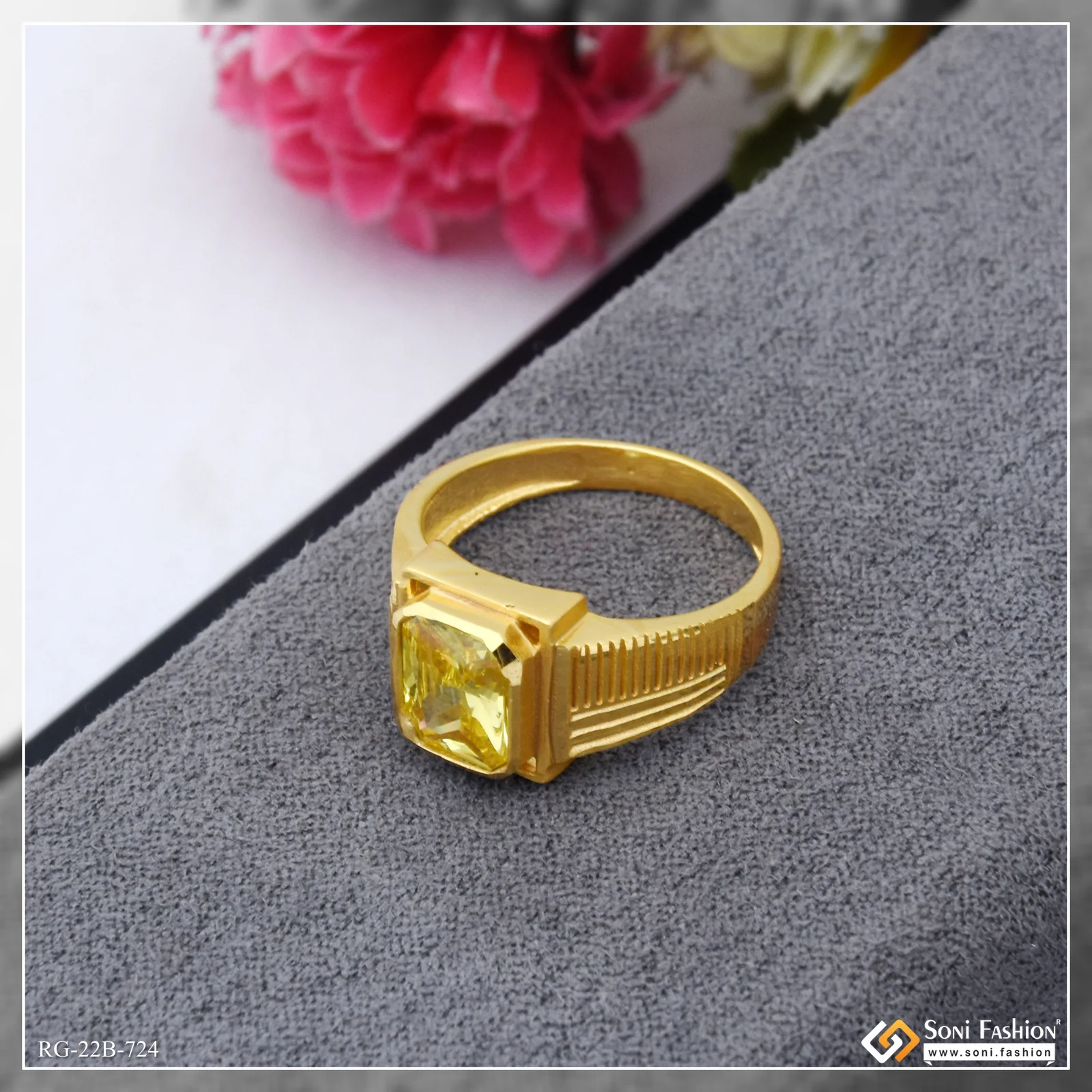 1 Gram Gold Plated Popular Design Ring for Men - Style B724 - Image 4