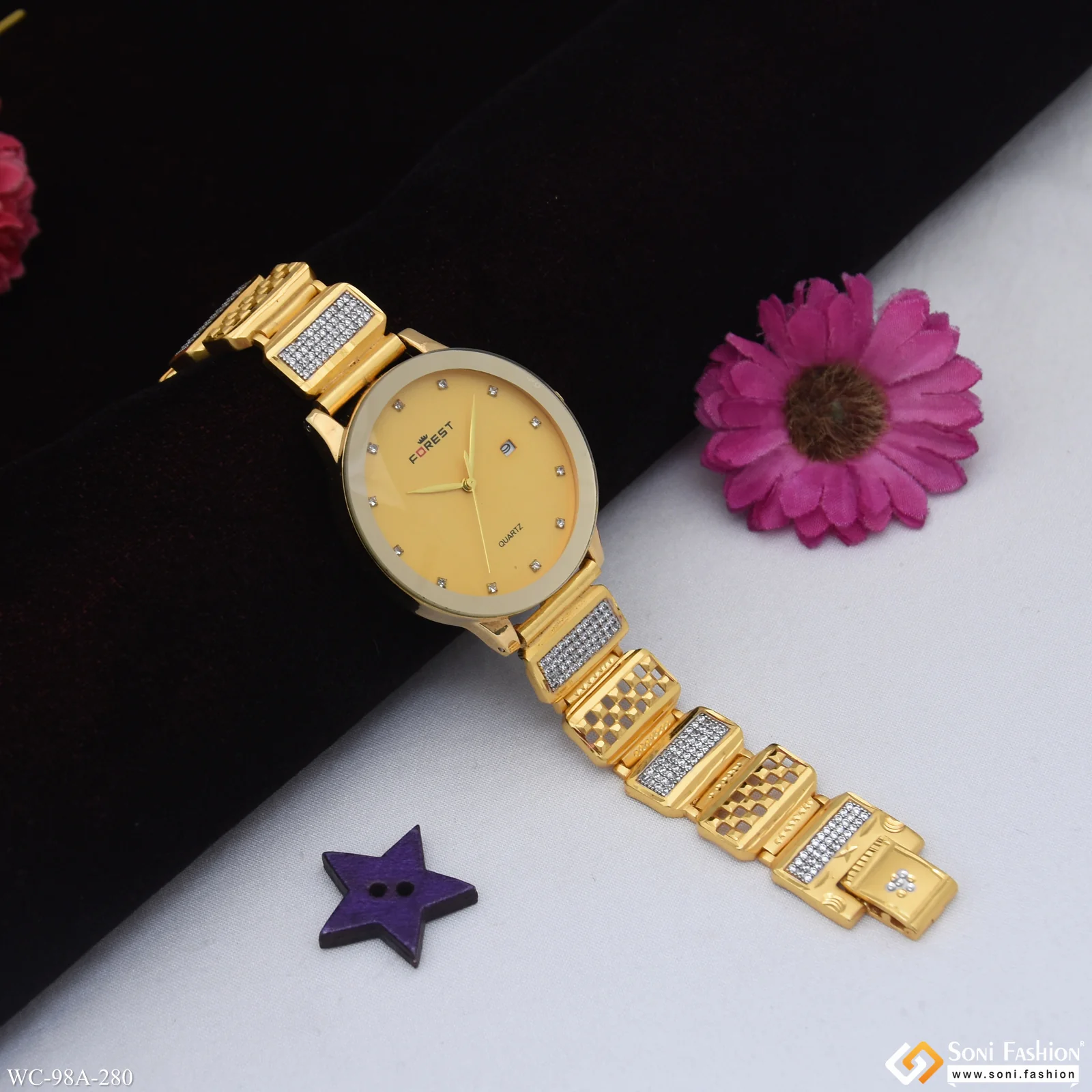 1 Gram Gold Plated Popular Design Watch for Men - Style A280 - Image 5