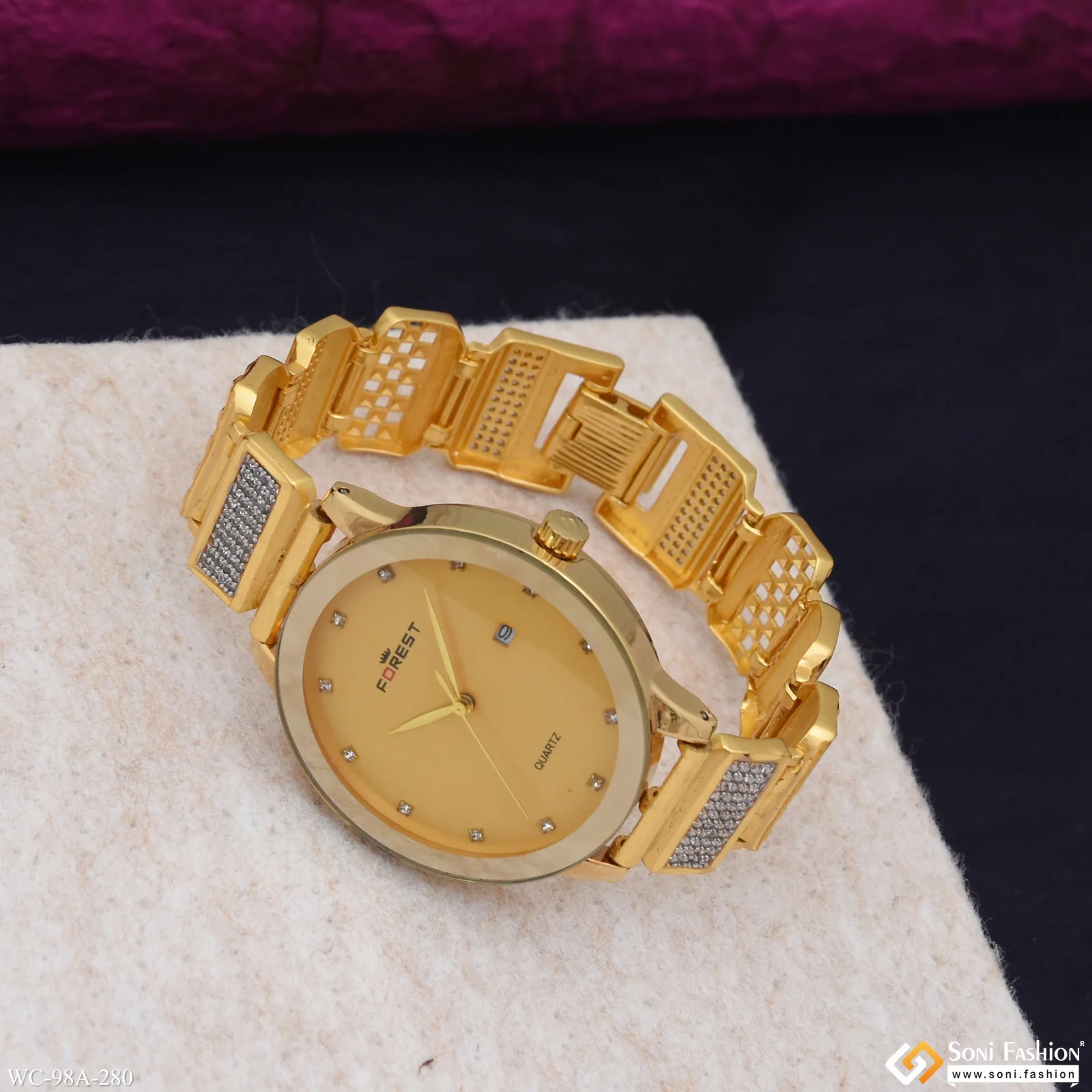 1 Gram Gold Plated Popular Design Watch for Men - Style A280 - Image 6