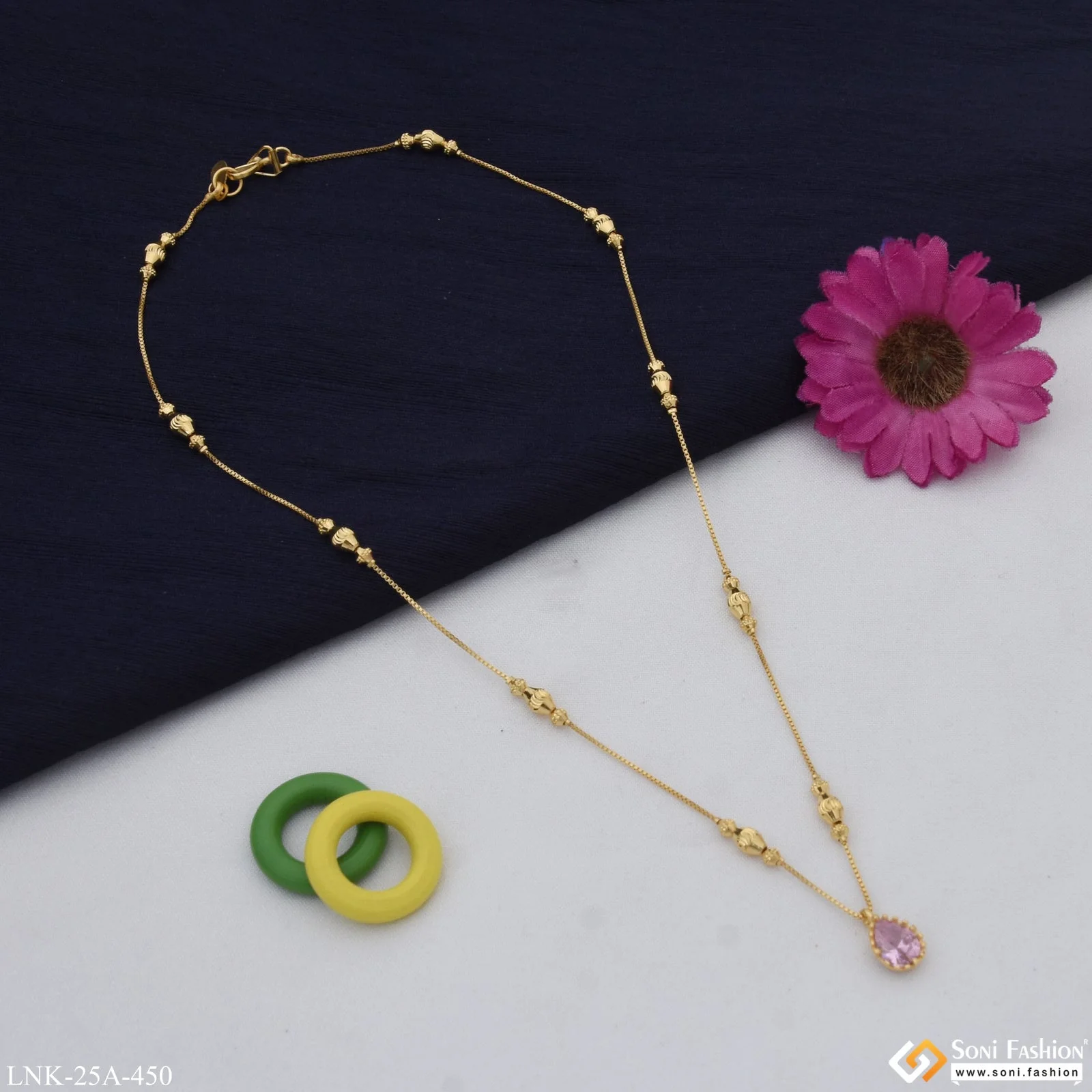1 Gram Gold Plated Pretty Design Designer Necklace for Ladies - Style A450 - Image 5