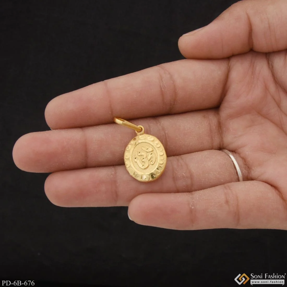 1 Gram Gold Plated Om Pretty Pendant For Children | Kids | Little Baby - Style B676 - Image 4