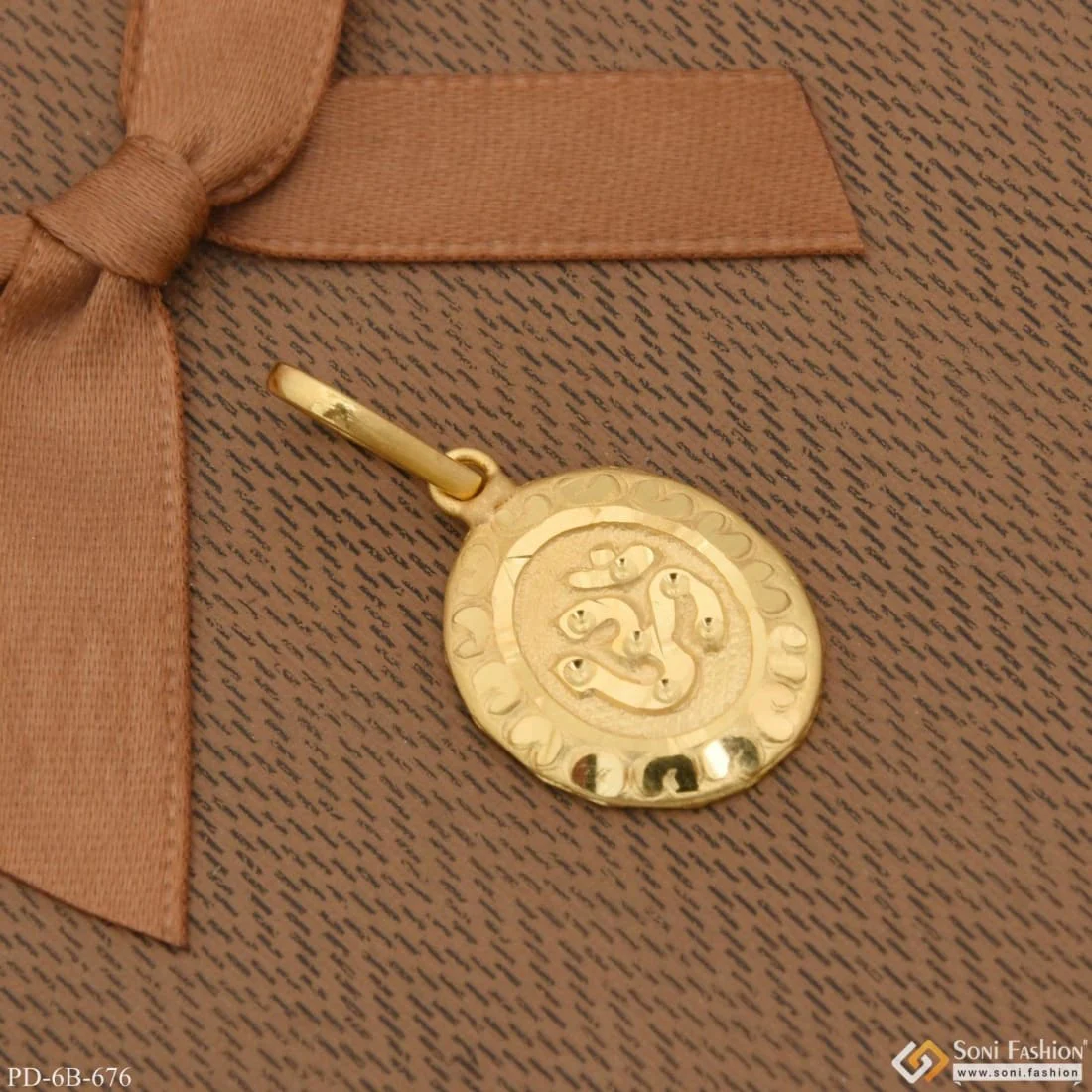 1 Gram Gold Plated Om Pretty Pendant For Children | Kids | Little Baby - Style B676 - Image 6