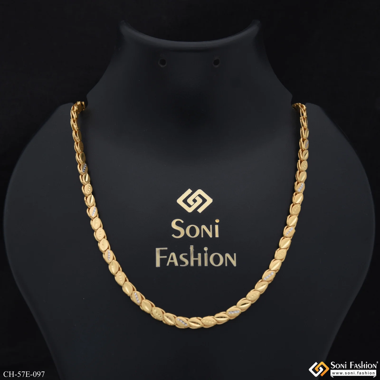 1 Gram Gold Plated Prominent Design Chain for Men - Style E097