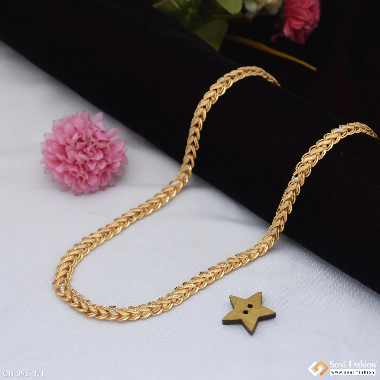1 Gram Gold Plated Prominent Design Kohli Chain for Men - Style E071 - Image 4