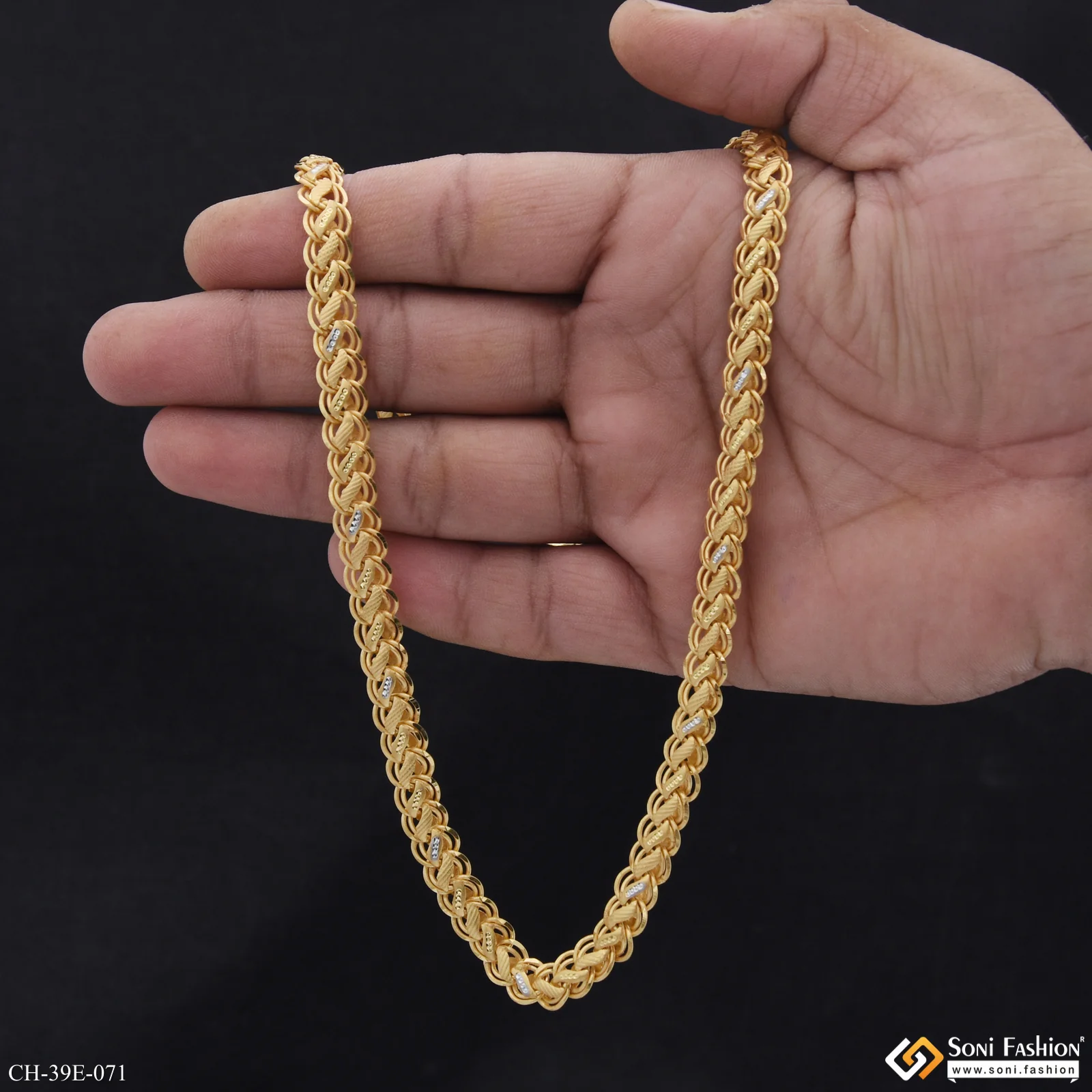 1 Gram Gold Plated Prominent Design Kohli Chain for Men - Style E071 - Image 6