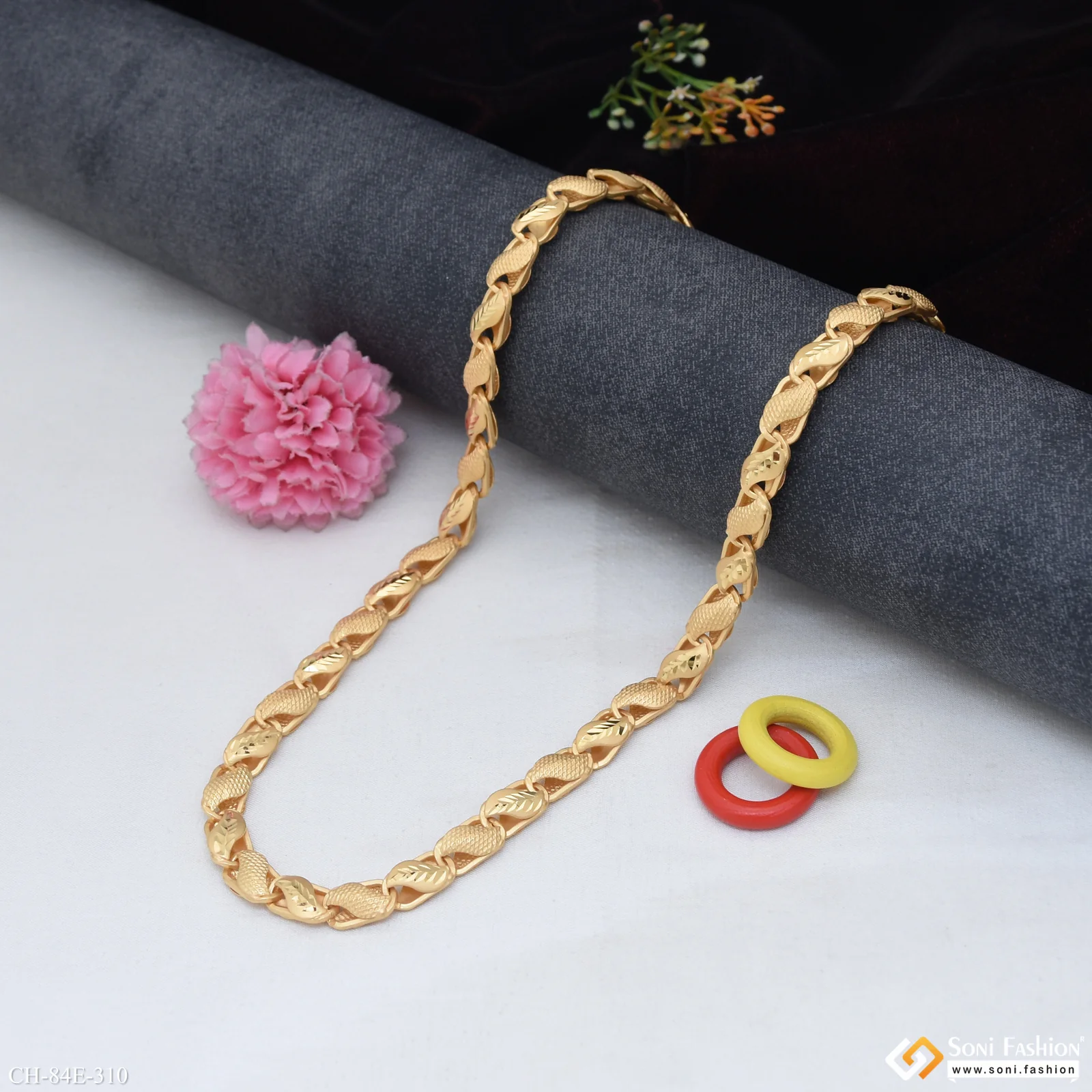 1 Gram Gold Plated Prominent Design Kohli Chain for Men - Style E310 - Image 3