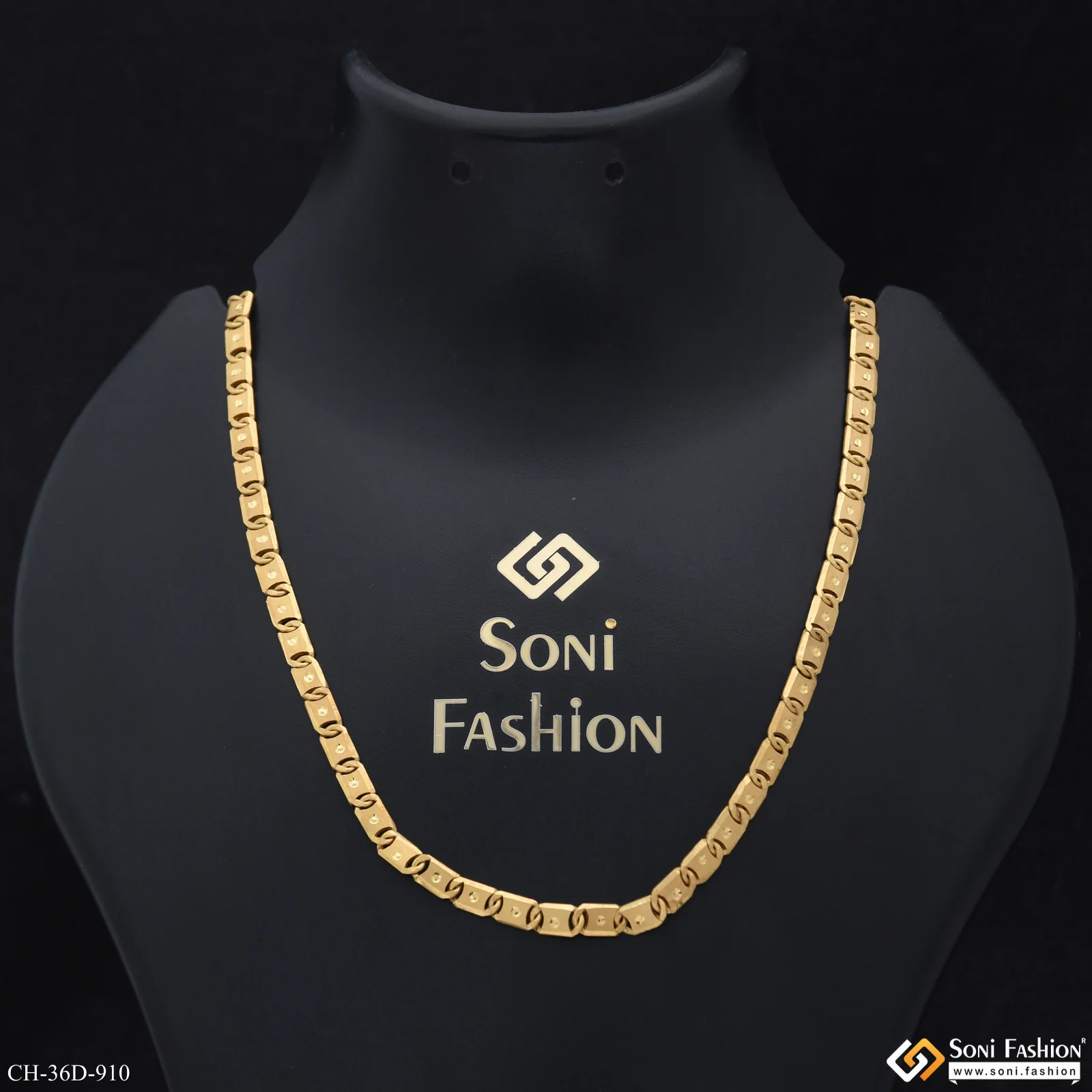 1 Gram Gold Plated Prominent Design Nawabi Chain for Men - Style D910