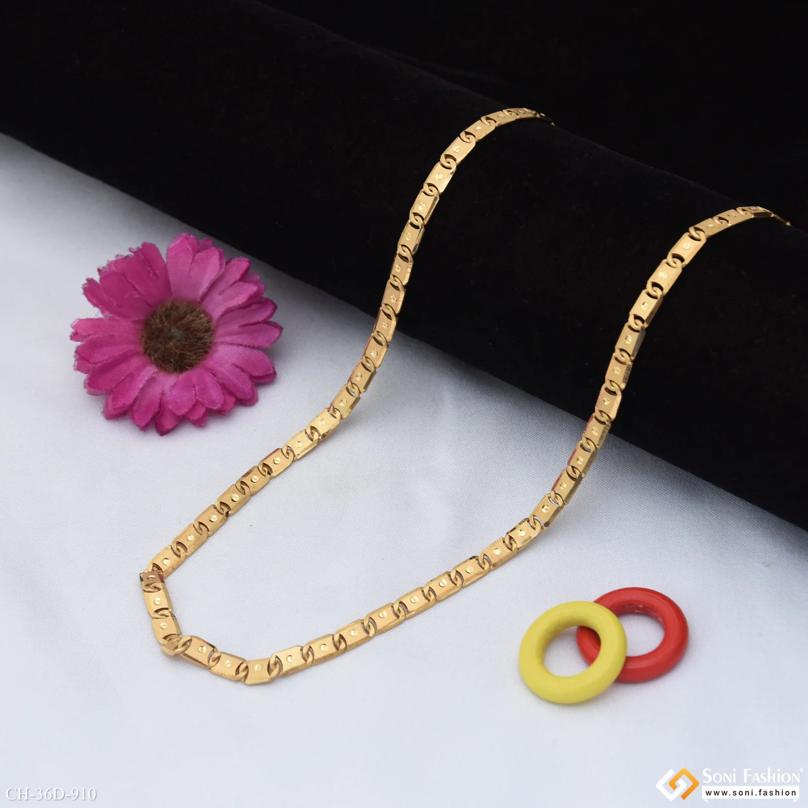 1 Gram Gold Plated Prominent Design Nawabi Chain for Men - Style D910 - Image 4