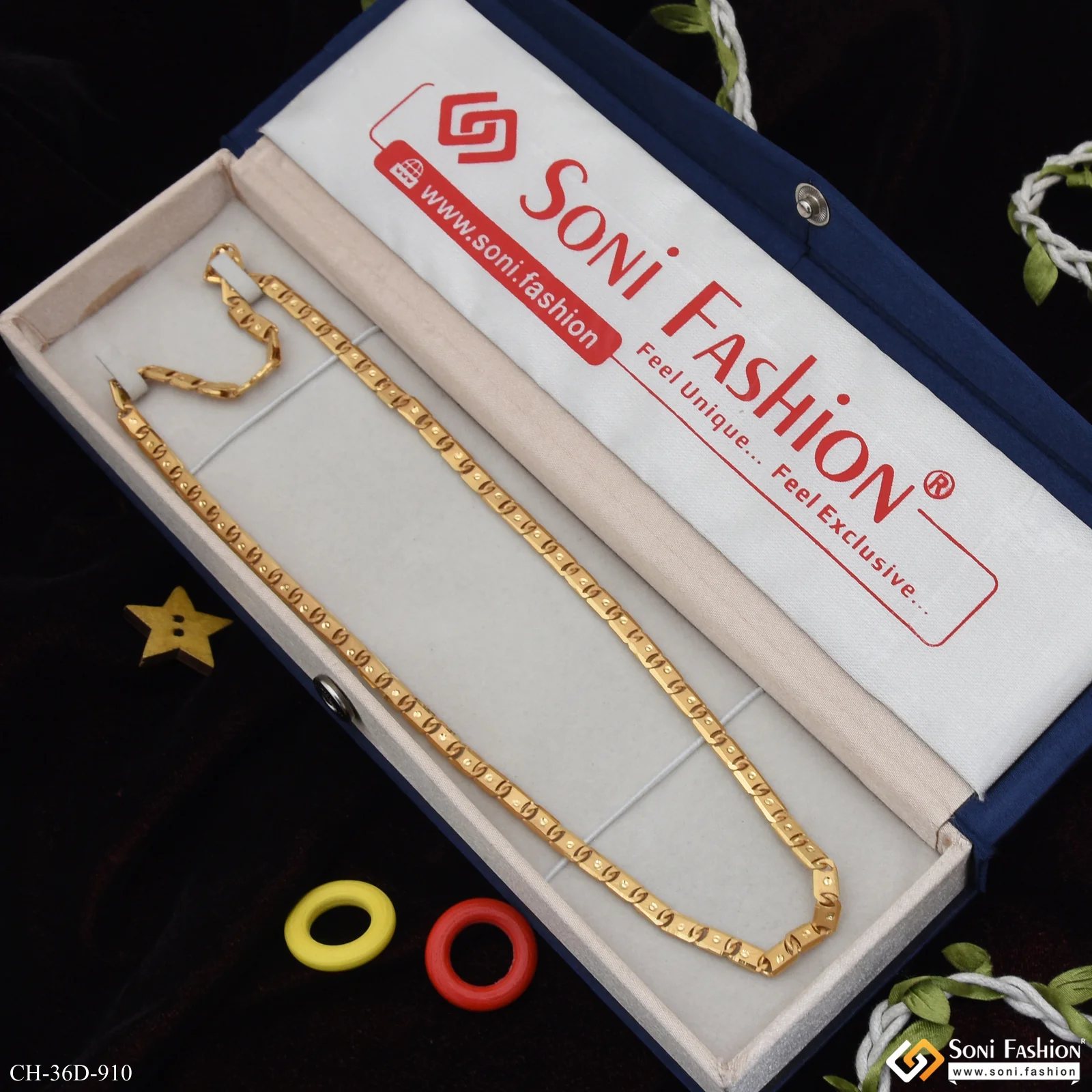 1 Gram Gold Plated Prominent Design Nawabi Chain for Men - Style D910 - Image 7