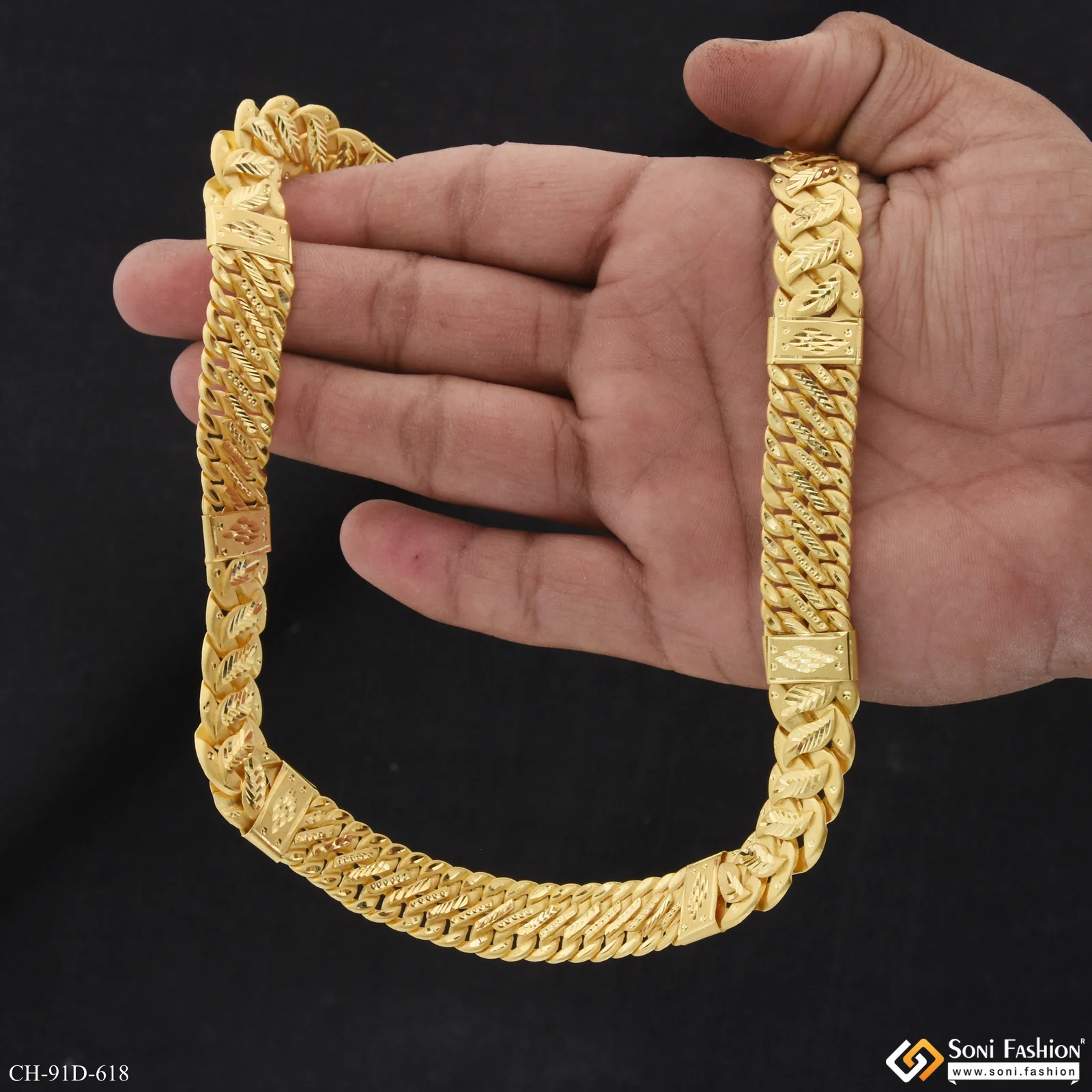 1 Gram Gold Plated Prominent Design Pokal Chain for Men - Style D618 - Image 2