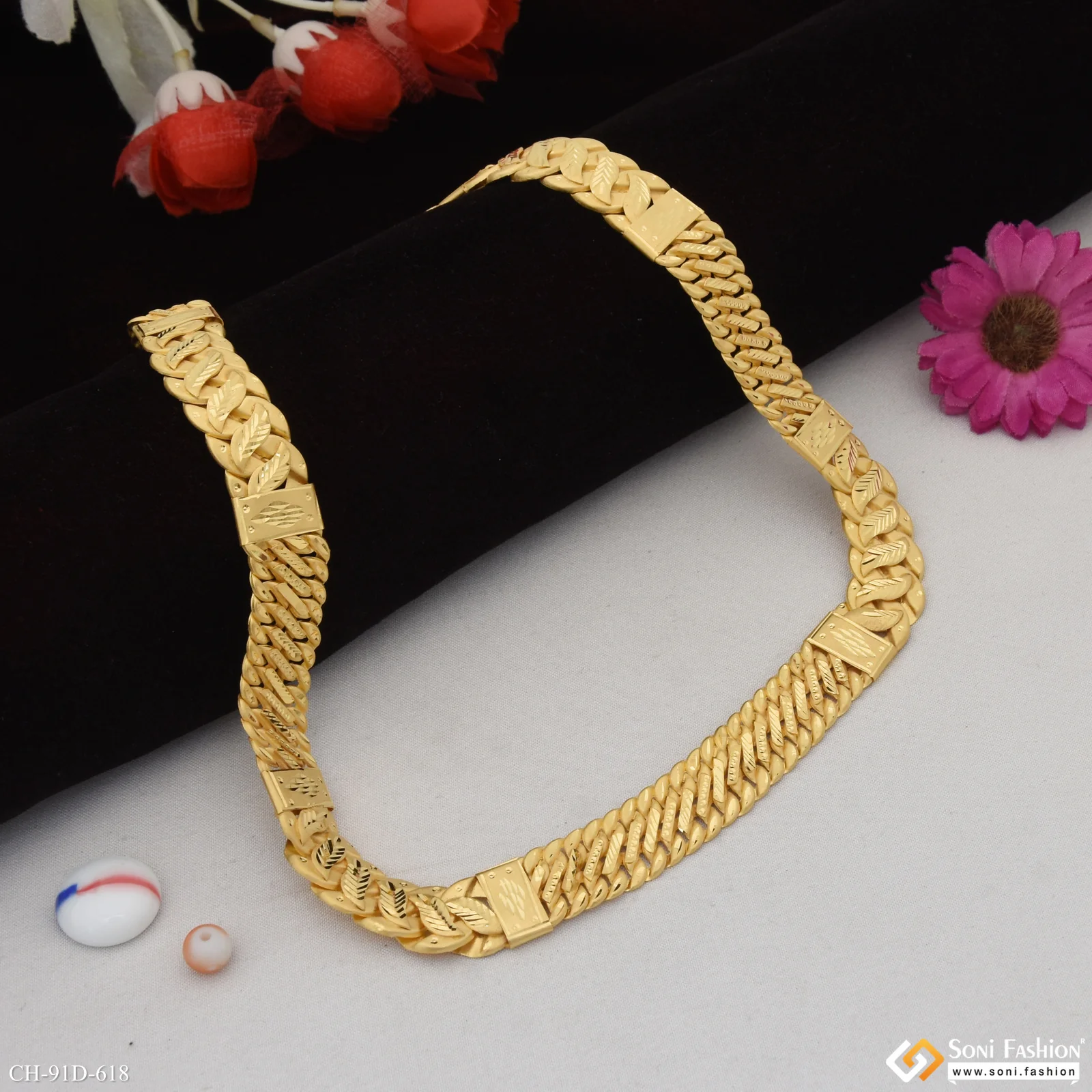 1 Gram Gold Plated Prominent Design Pokal Chain for Men - Style D618 - Image 5