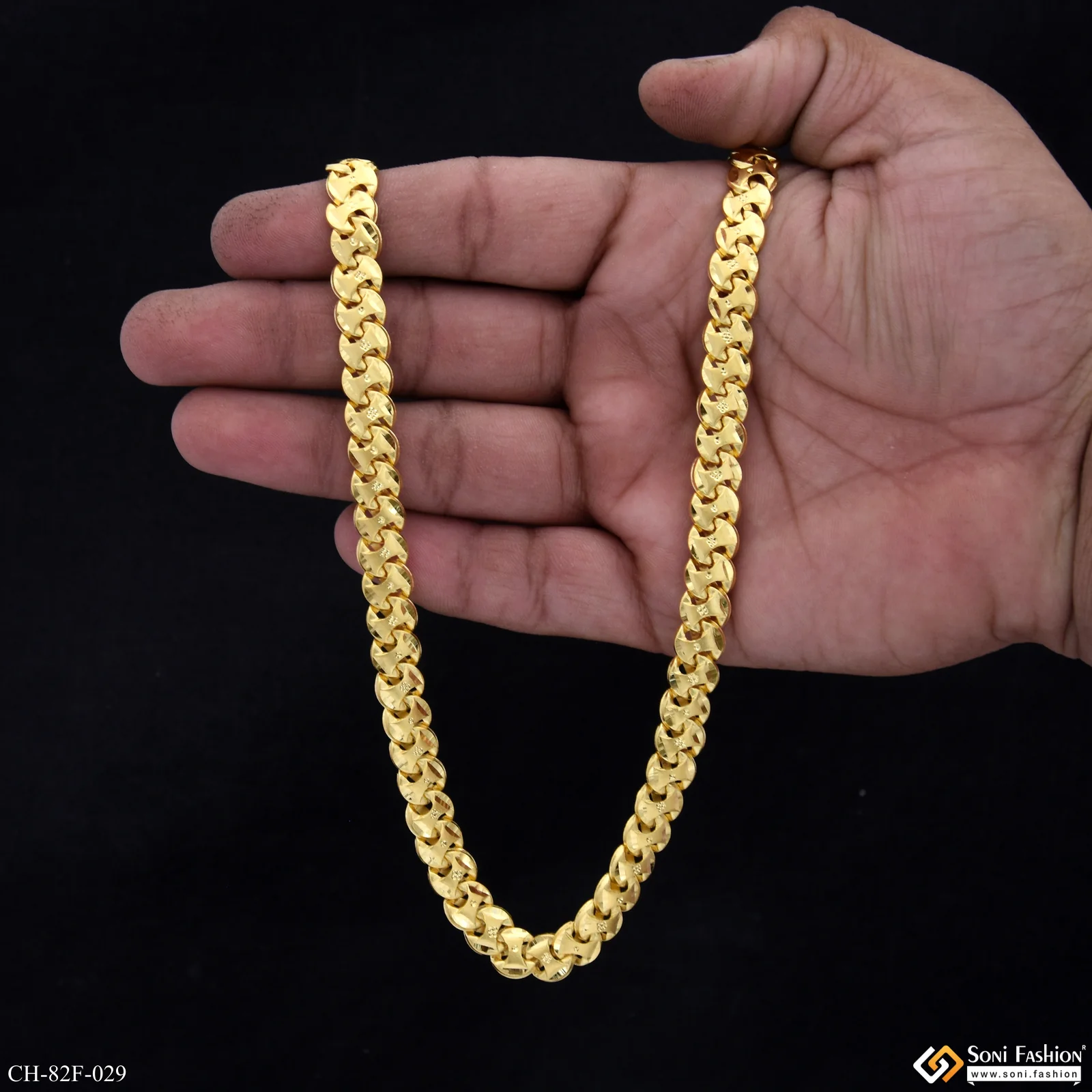 1 Gram Gold Plated Prominent Design Pokal Chain for Men - Style E029 - Image 3