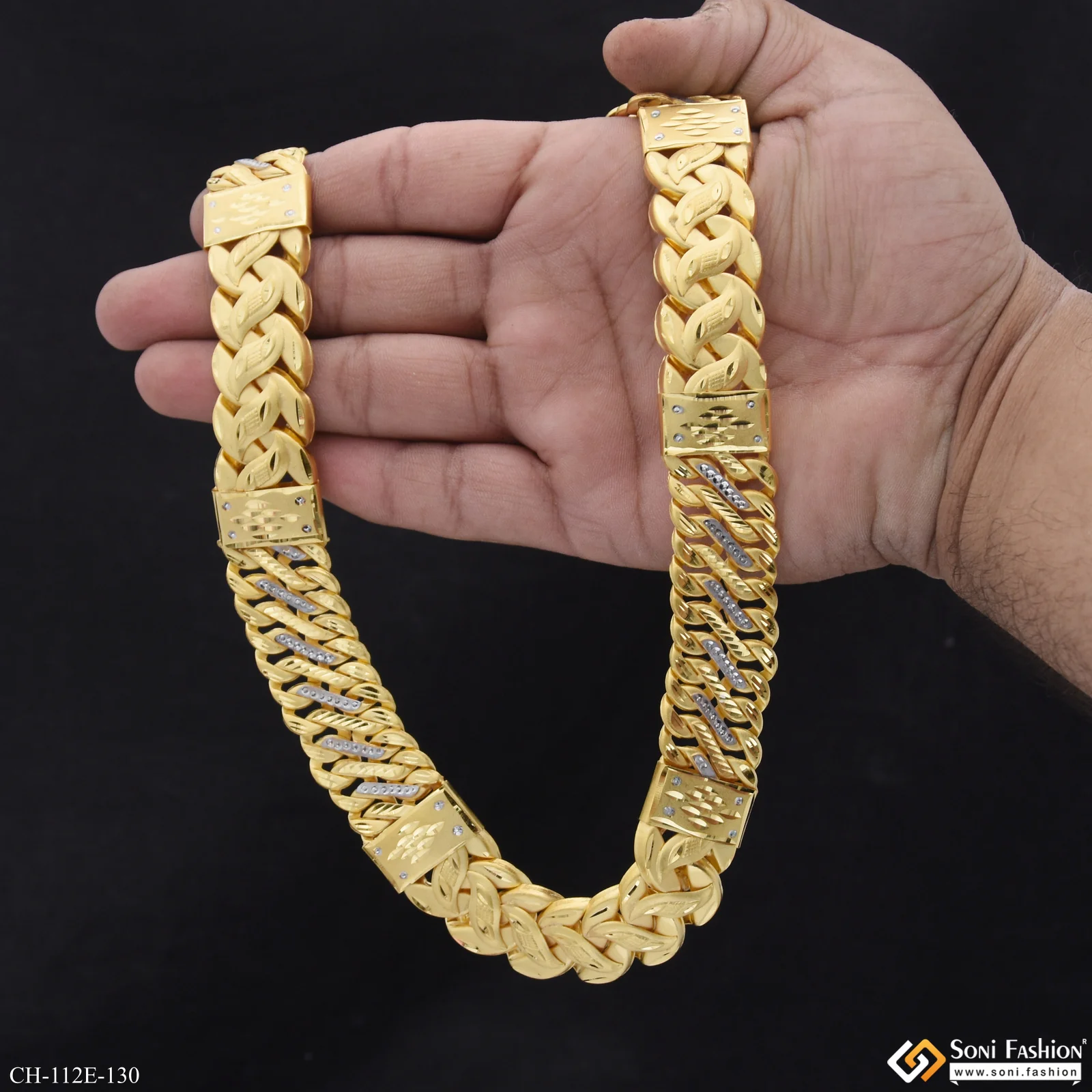 1 Gram Gold Plated Prominent Design Pokal Chain for Men - Style E130 - Image 3