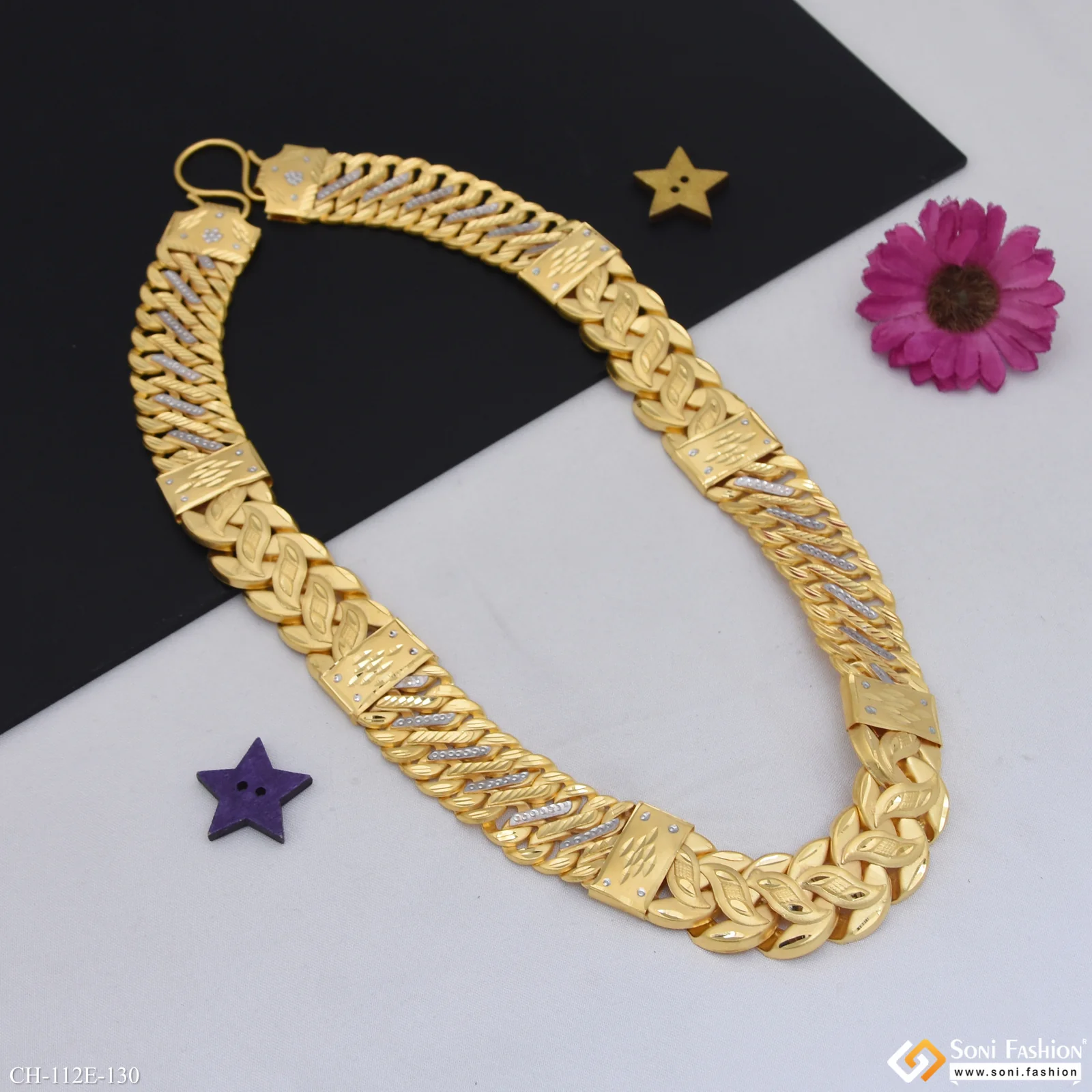 1 Gram Gold Plated Prominent Design Pokal Chain for Men - Style E130 - Image 5