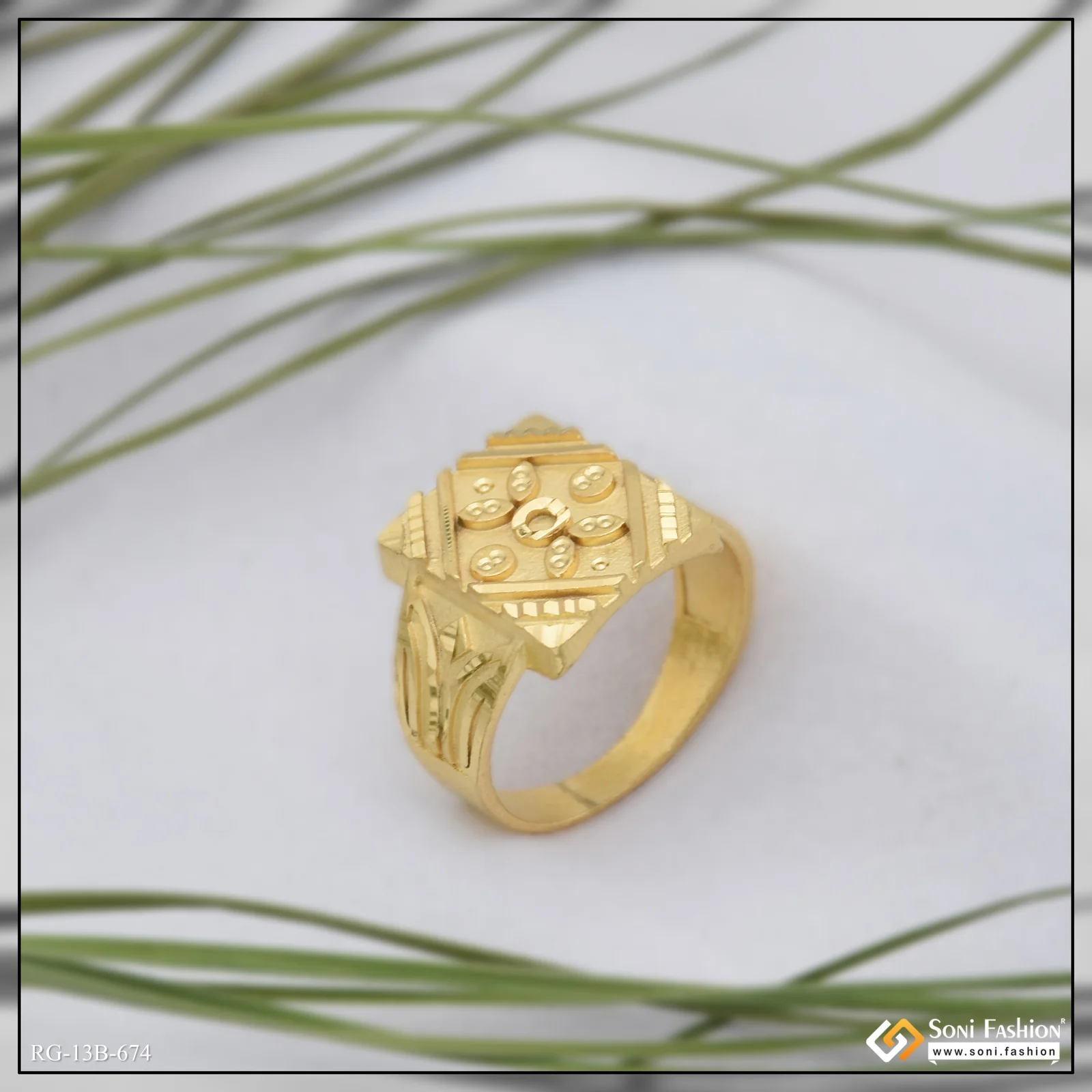1 Gram Gold Plated Prominent Design Ring for Men - Style B674 - Image 4