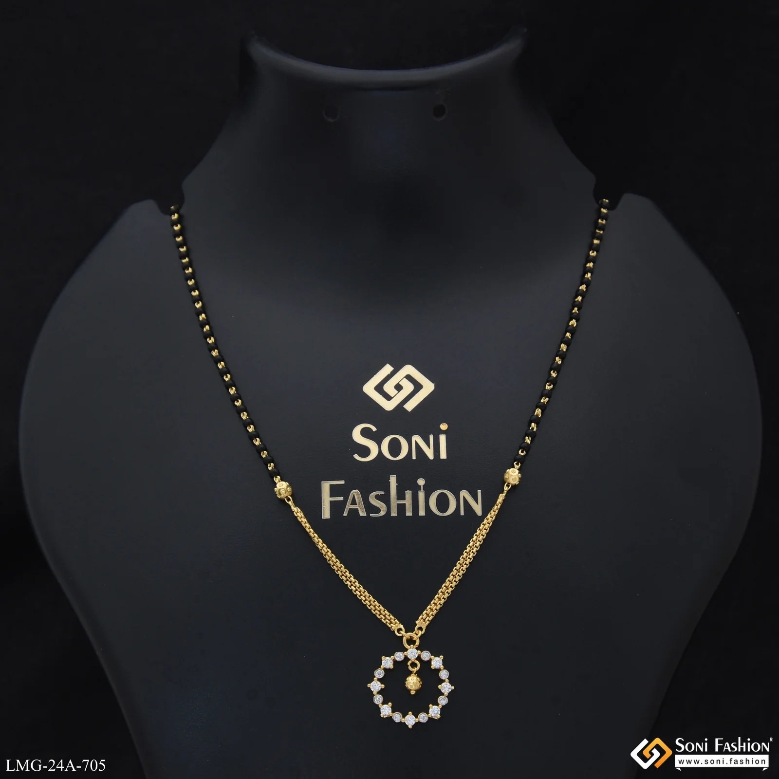 1 Gram Gold Plated Radiant Design Mangalsutra for Women - Style A705