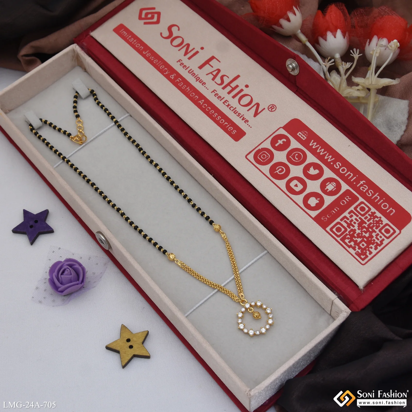 1 Gram Gold Plated Radiant Design Mangalsutra for Women - Style A705 - Image 2
