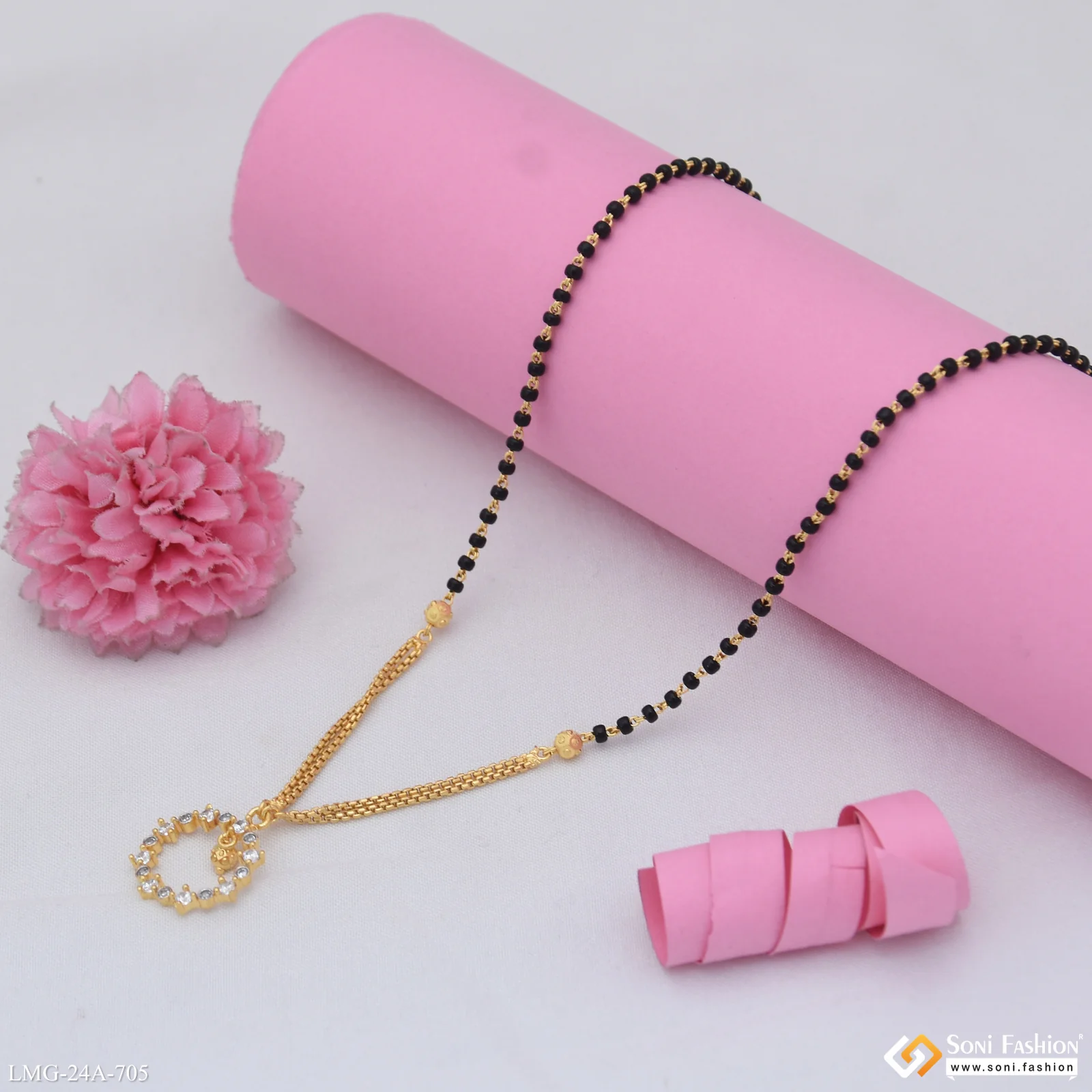 1 Gram Gold Plated Radiant Design Mangalsutra for Women - Style A705 - Image 3