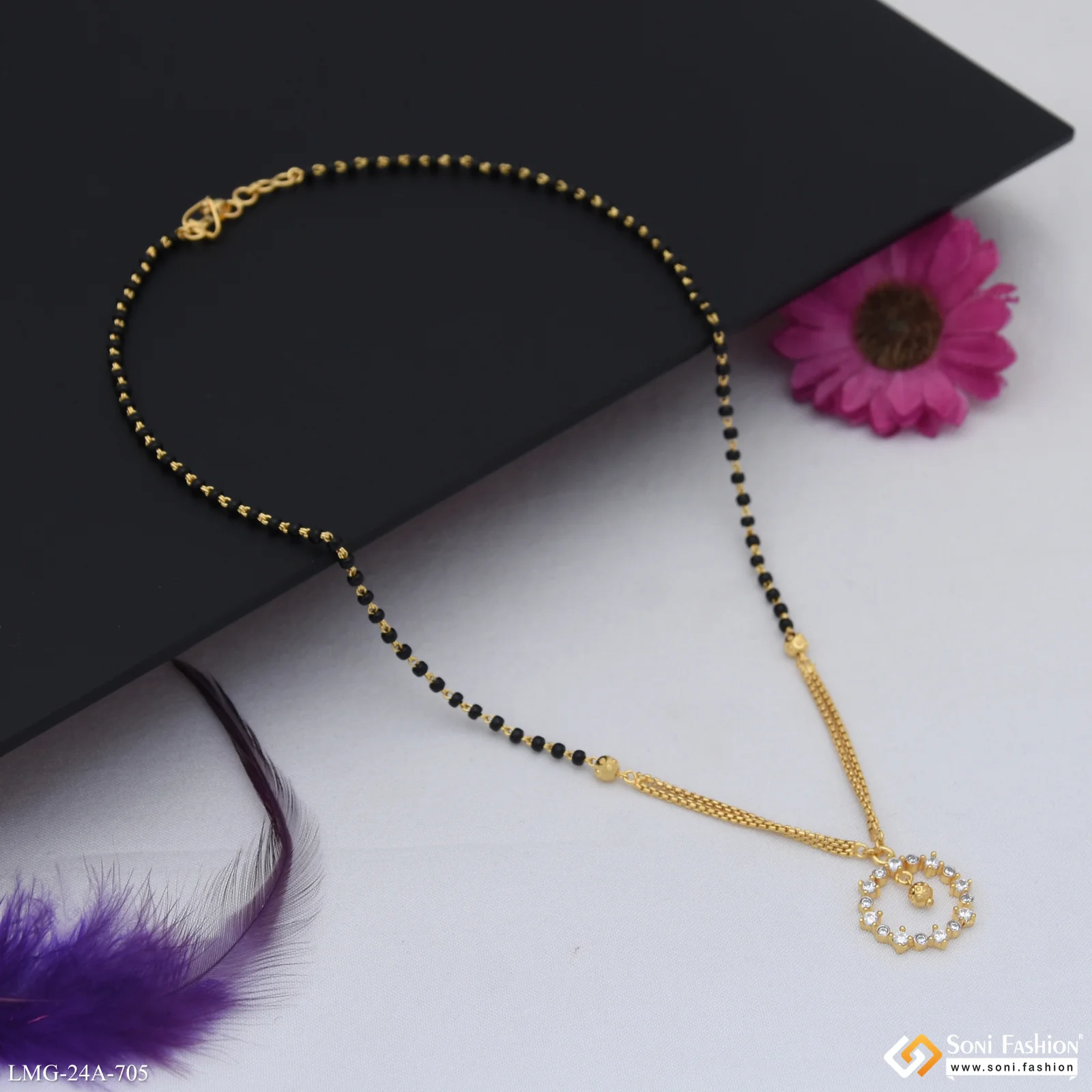 1 Gram Gold Plated Radiant Design Mangalsutra for Women - Style A705 - Image 4