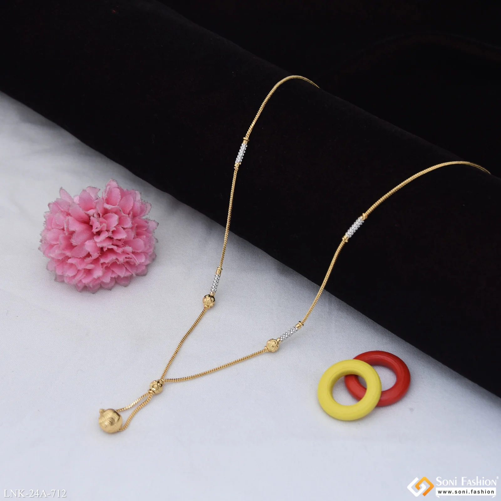 1 Gram Gold Plated Radiant Design Necklace for Ladies - Style A712 - Image 4