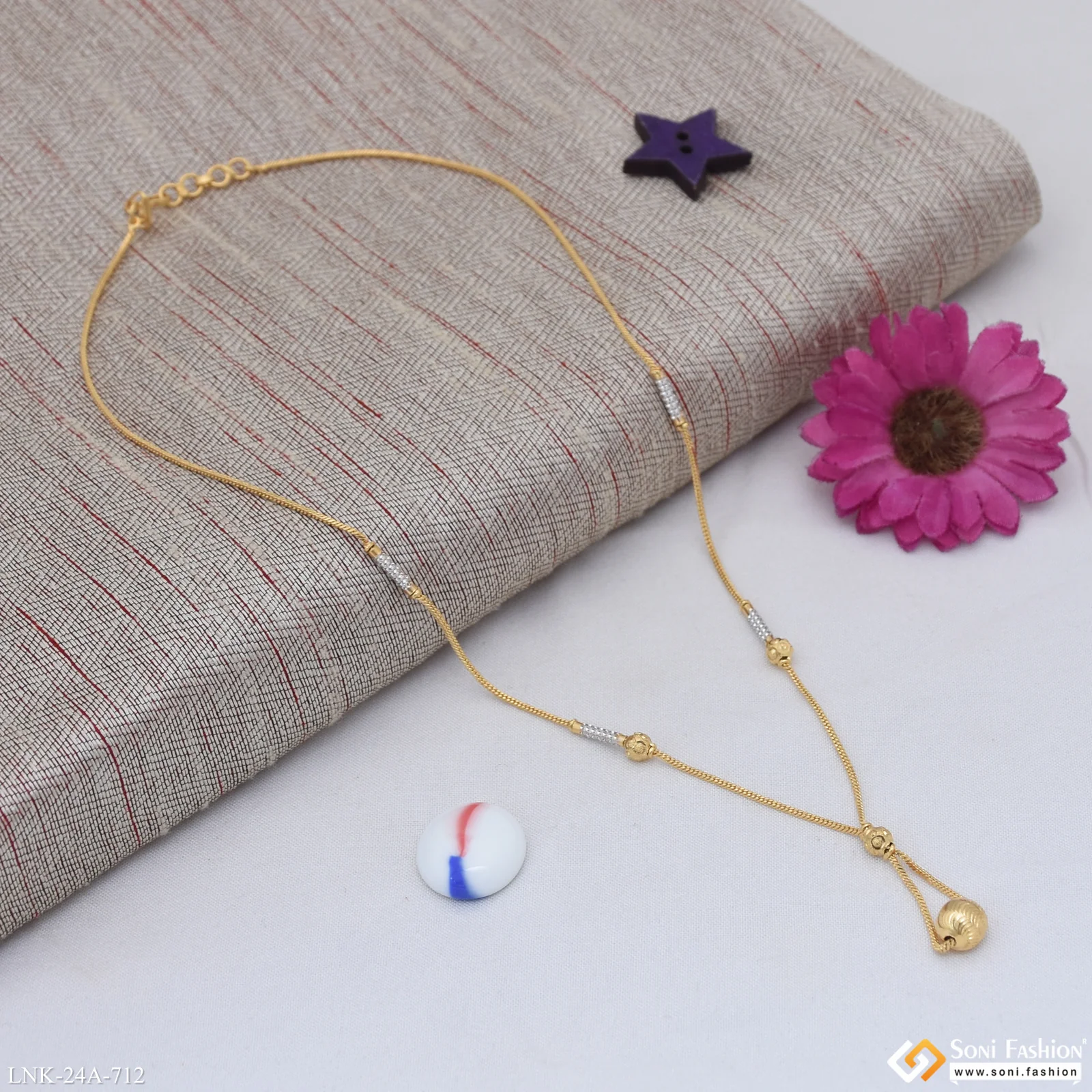 1 Gram Gold Plated Radiant Design Necklace for Ladies - Style A712 - Image 5