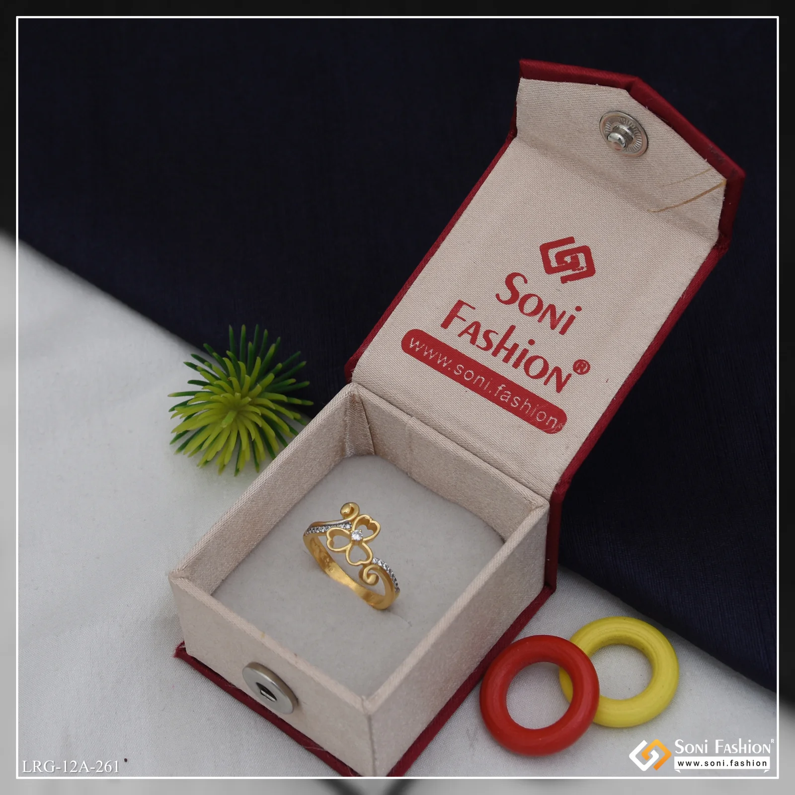 1 Gram Gold Plated Radiant Design Ring for Ladies - Style A261 - Image 2