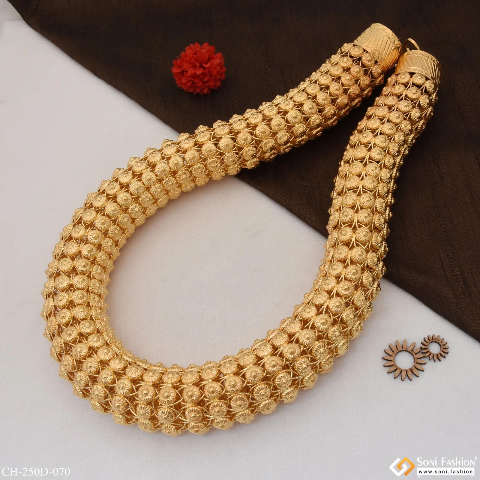 1 Gram Gold Plated Rajwadi Extraordinary Design Chain for Men - Style D070 - Image 3