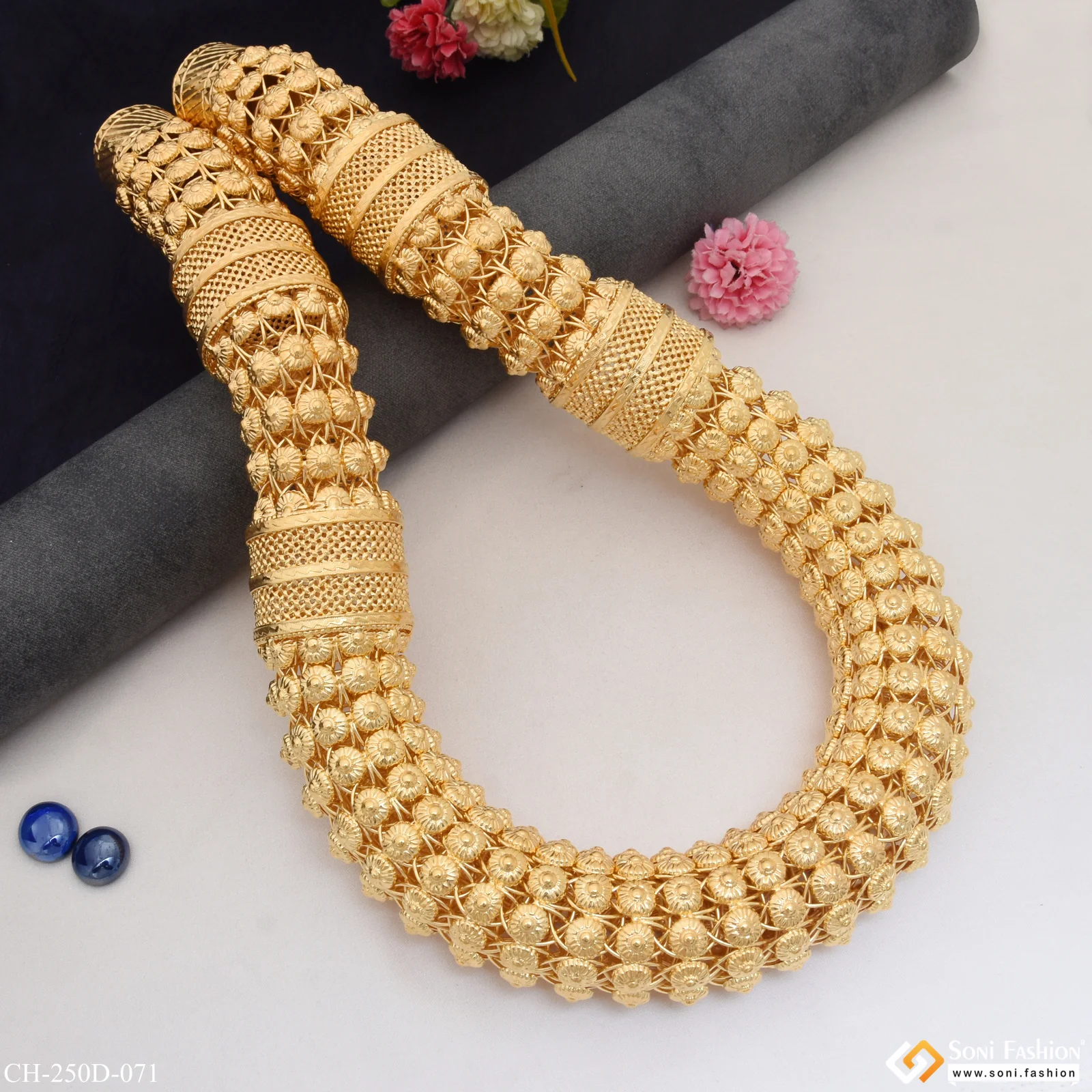 1 Gram Gold Plated Rajwadi Sophisticated Design Chain for Men - Style D071 - Image 2