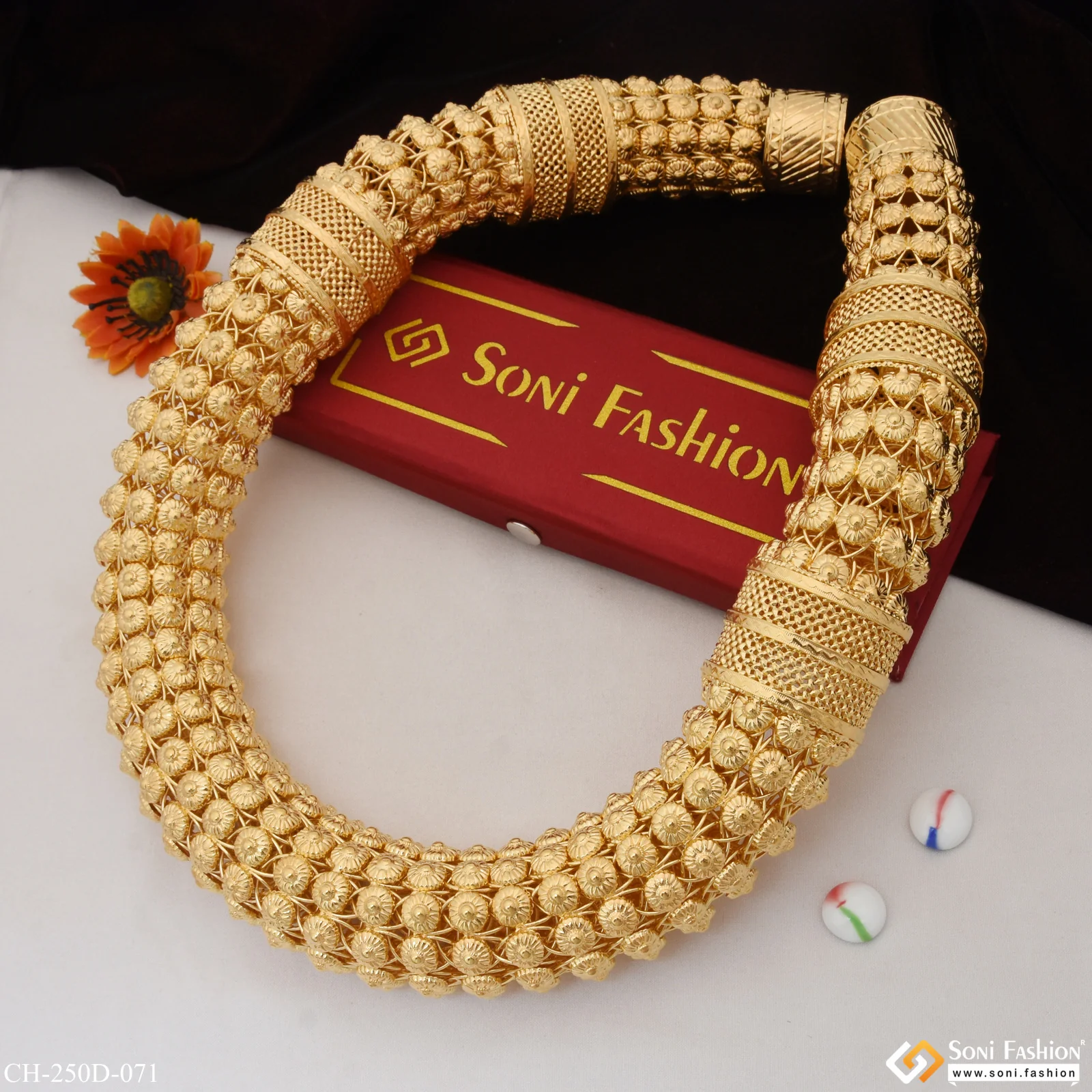 1 Gram Gold Plated Rajwadi Sophisticated Design Chain for Men - Style D071 - Image 5