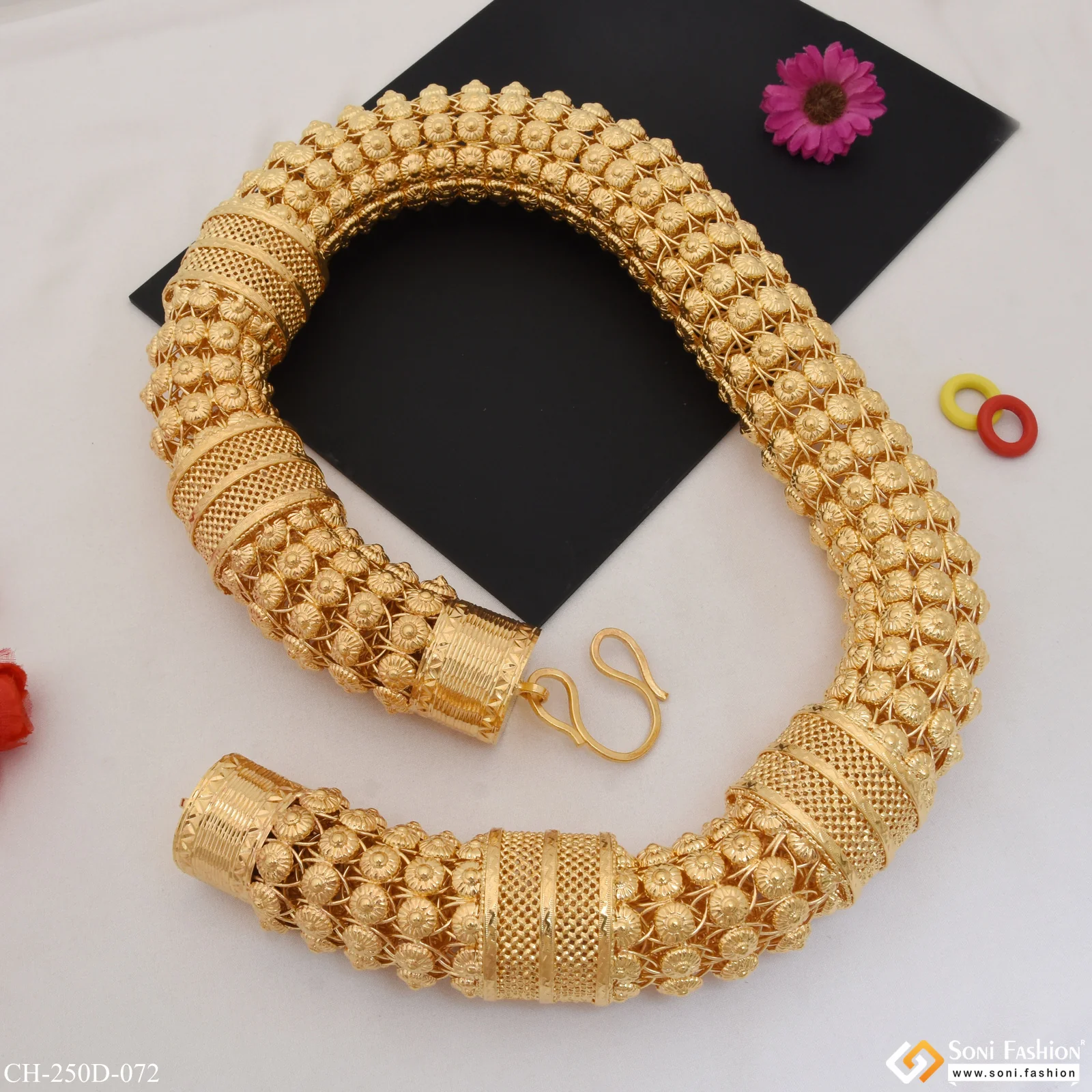1 Gram Gold Plated Rajwadi Stylish Design Best Quality Chain for Men - Style D072 - Image 4