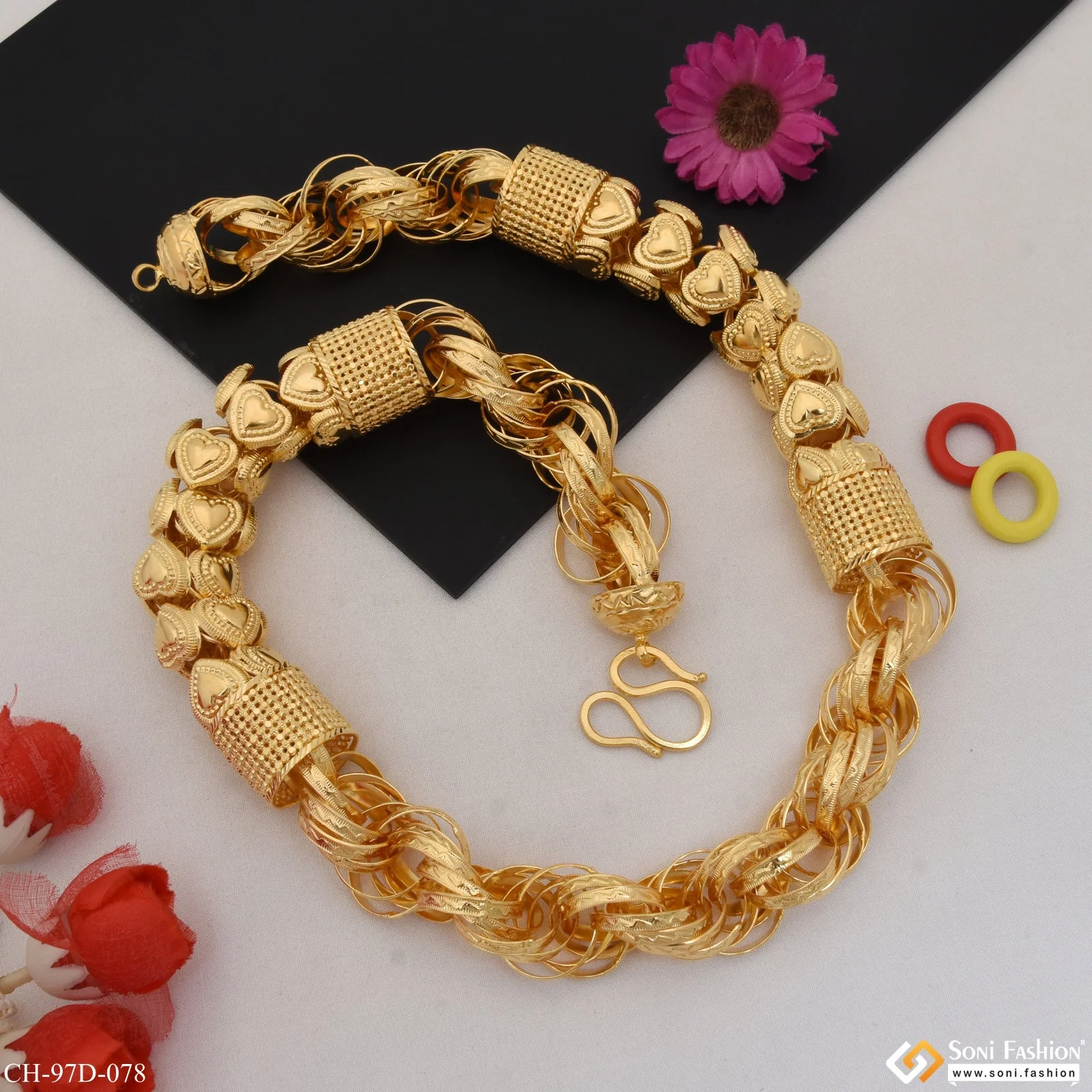 1 Gram Gold Plated Rajwadi Stylish Design Best Quality Chain for Men - Style D078 - Image 5