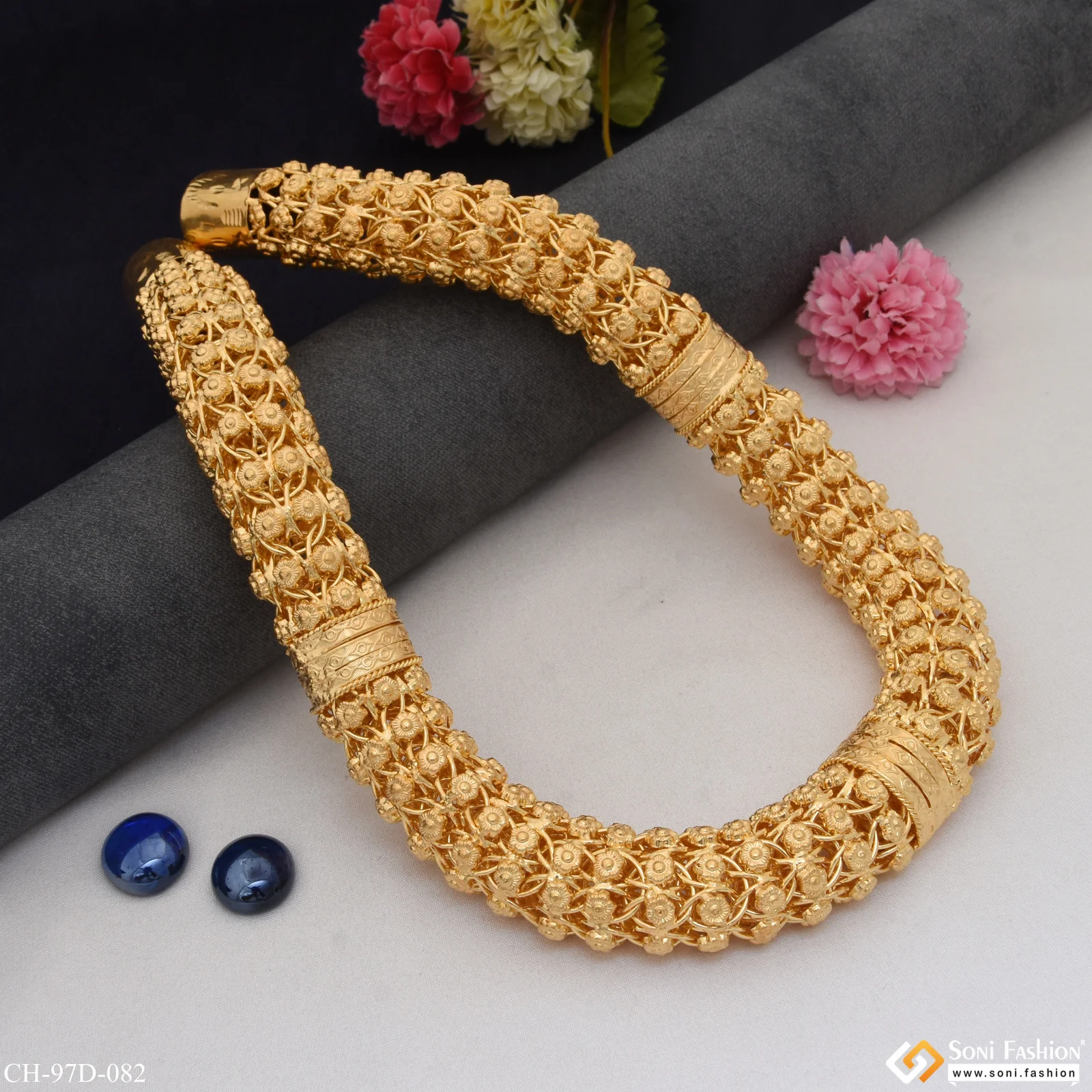 1 Gram Gold Plated Rassa Stylish Design Best Quality Chain for Men - Style D082 - Image 3