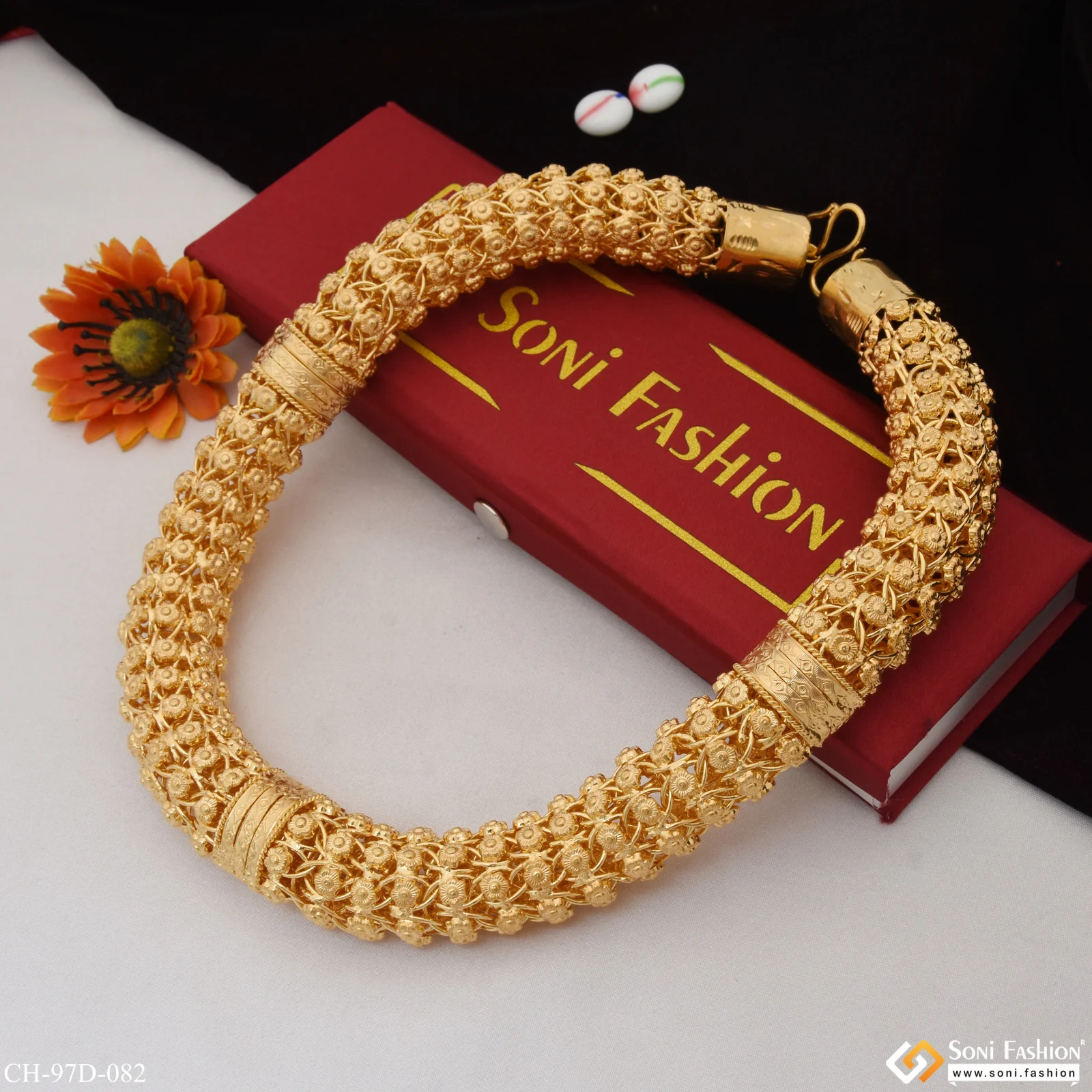 1 Gram Gold Plated Rassa Stylish Design Best Quality Chain for Men - Style D082 - Image 5