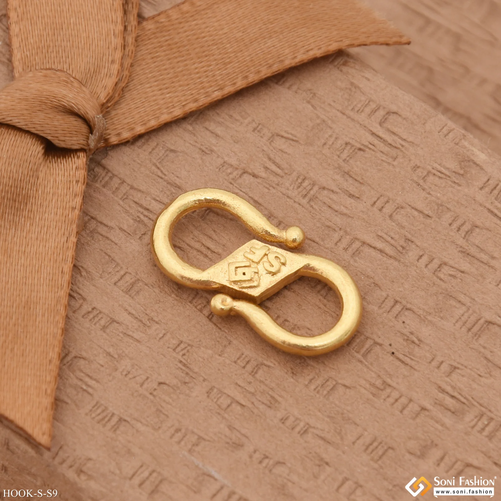 1 Gram Gold Plated S Hook For Chain - Medium Size - Design S9 - Image 3