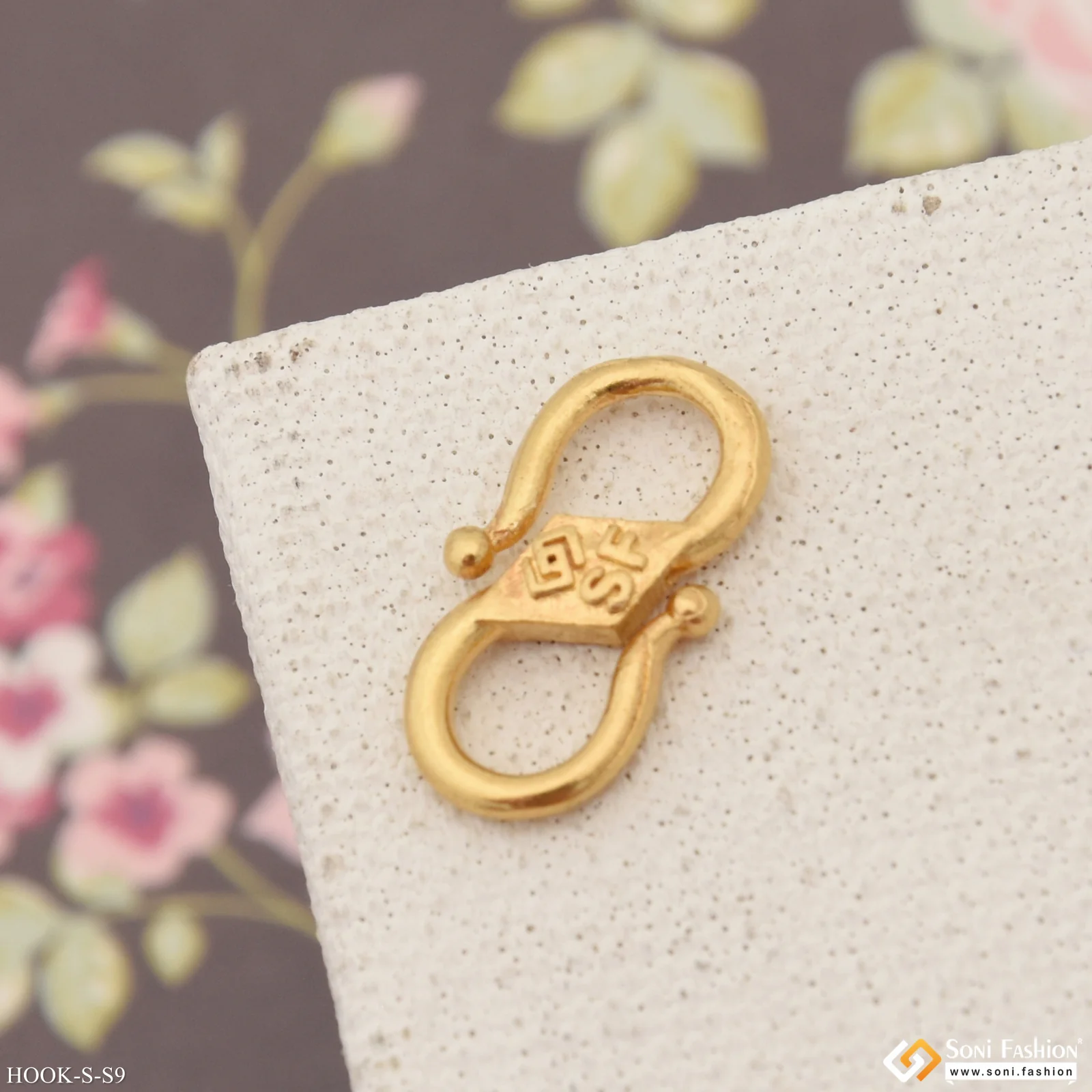 1 Gram Gold Plated S Hook For Chain - Medium Size - Design S9 - Image 4
