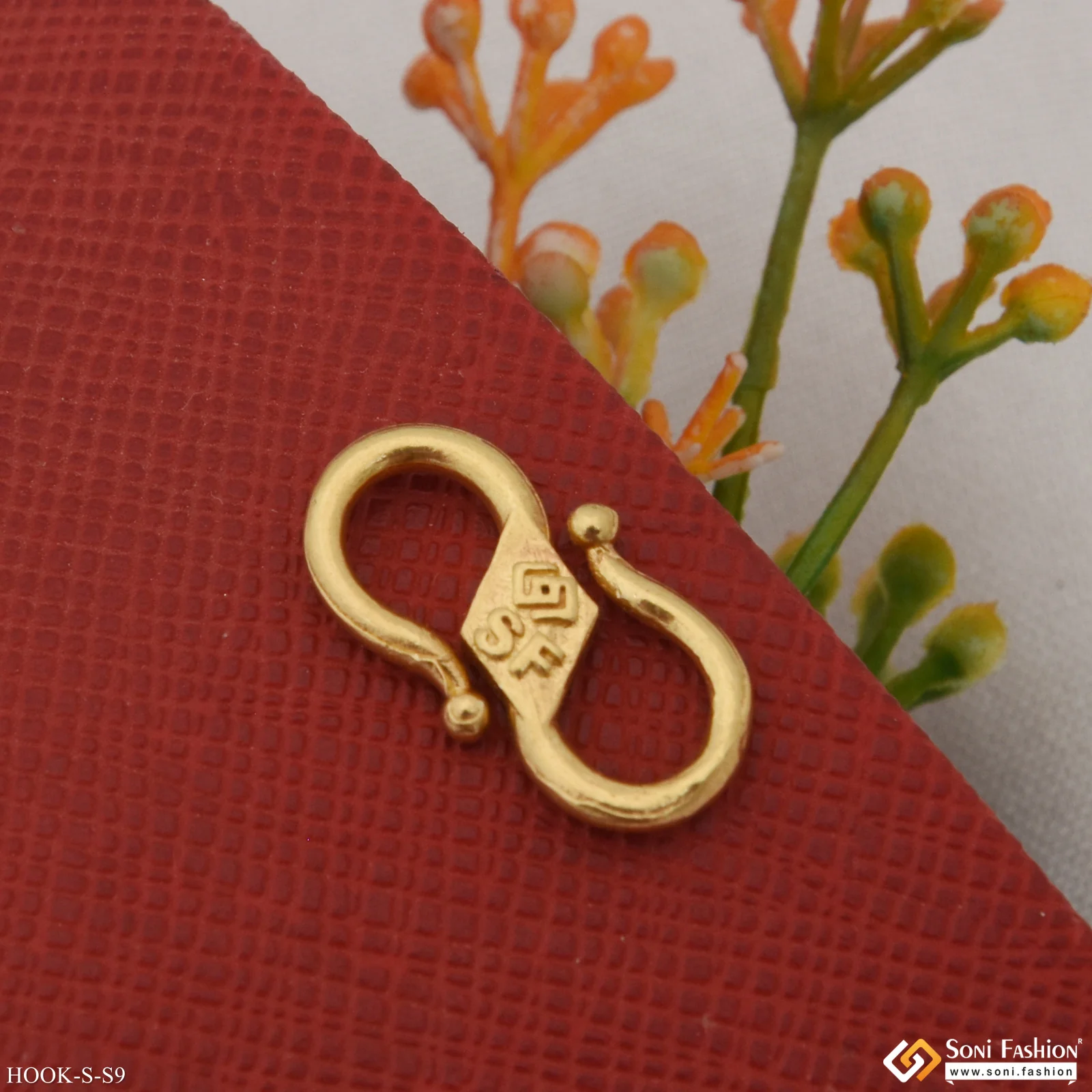 1 Gram Gold Plated S Hook For Chain - Medium Size - Design S9 - Image 5