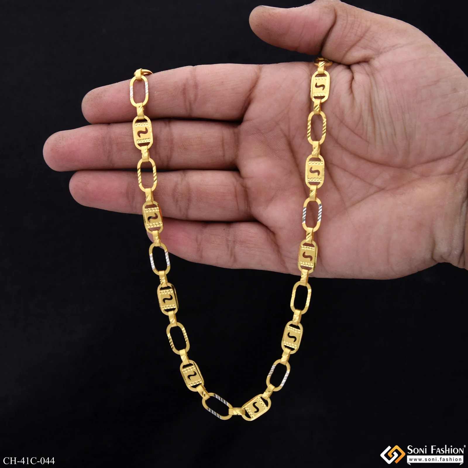 1 Gram Gold Plated S Nawabi Fancy Design High-Quality Chain for Men - Style C044 - Image 3