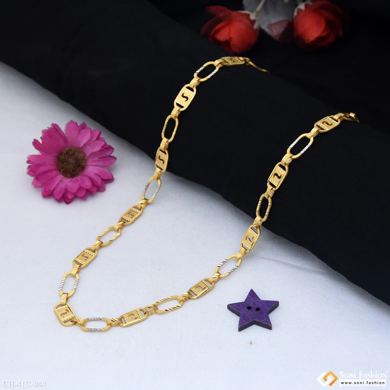 1 Gram Gold Plated S Nawabi Fancy Design High-Quality Chain for Men - Style C044 - Image 4