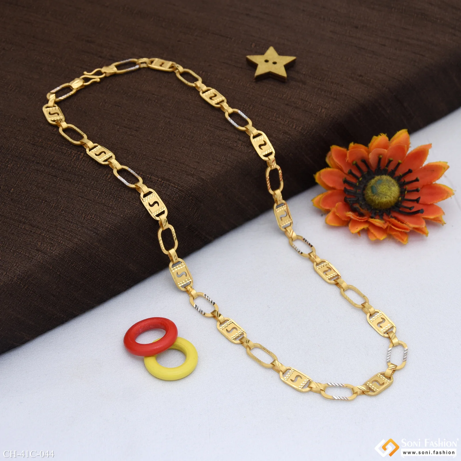 1 Gram Gold Plated S Nawabi Fancy Design High-Quality Chain for Men - Style C044 - Image 5