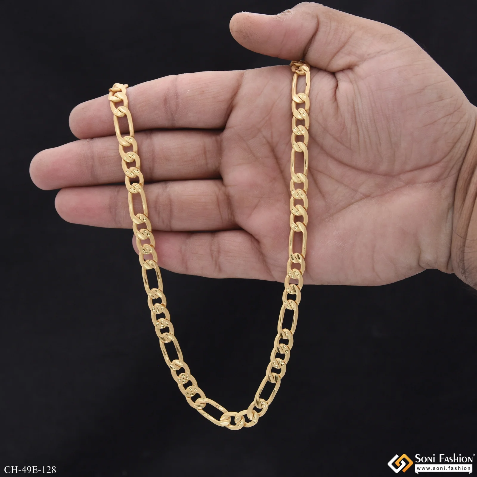 1 Gram Gold Plated Sachin Chain for Men - Style E128 - Image 6